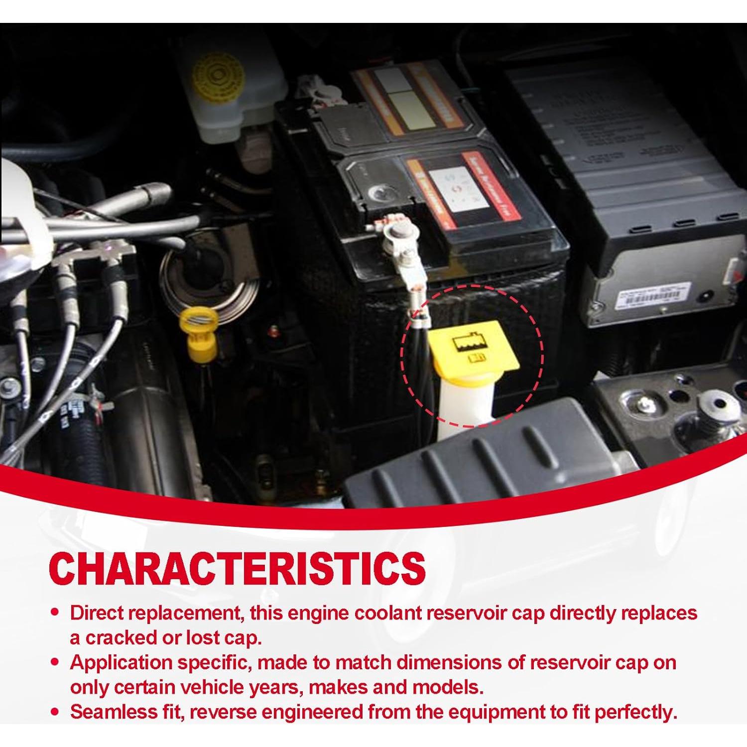 2 Tapas de Refrigerante Amarillas RBOKO para Jeep, Dodge, Chrysler