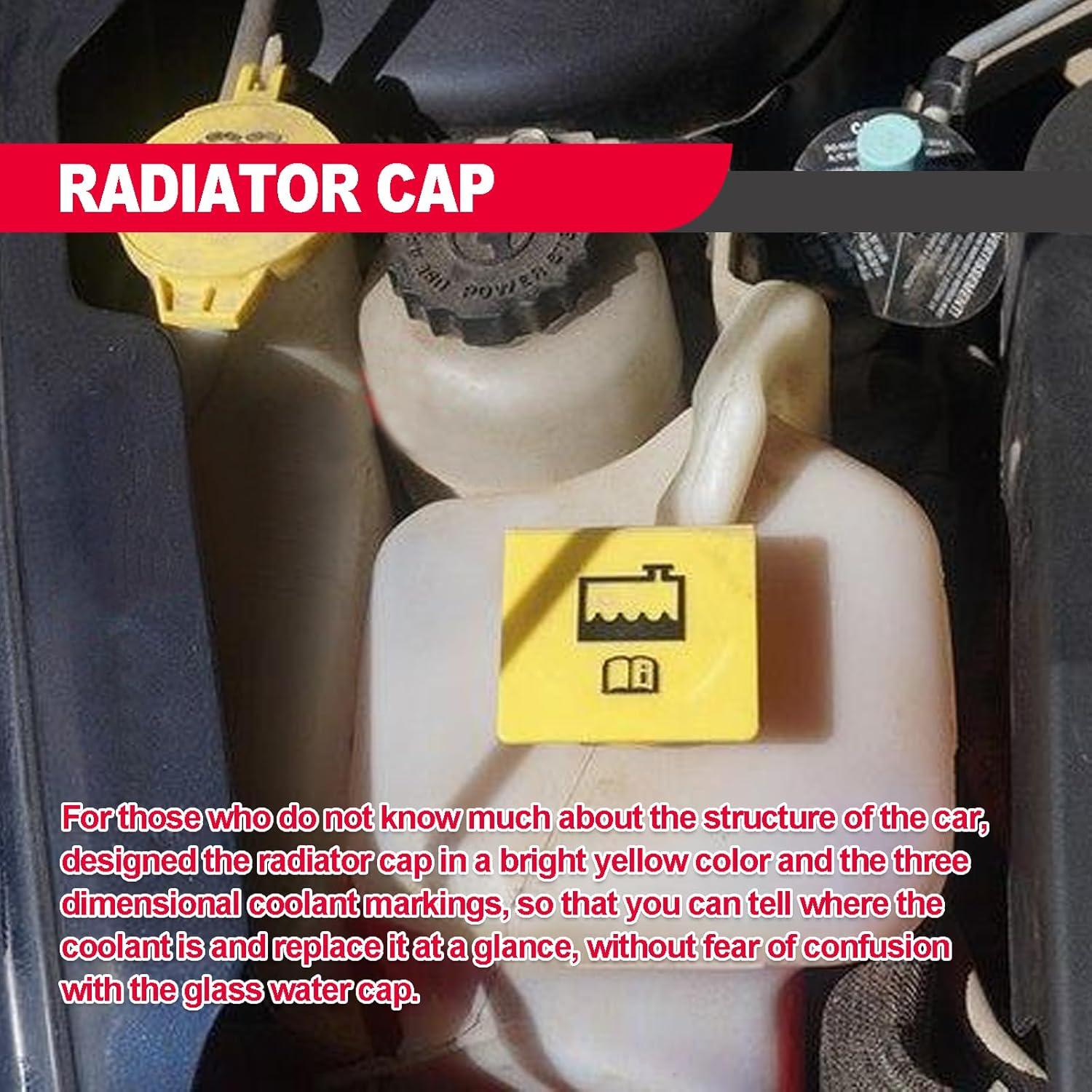 2 Tapas de Refrigerante Amarillas RBOKO para Jeep, Dodge, Chrysler