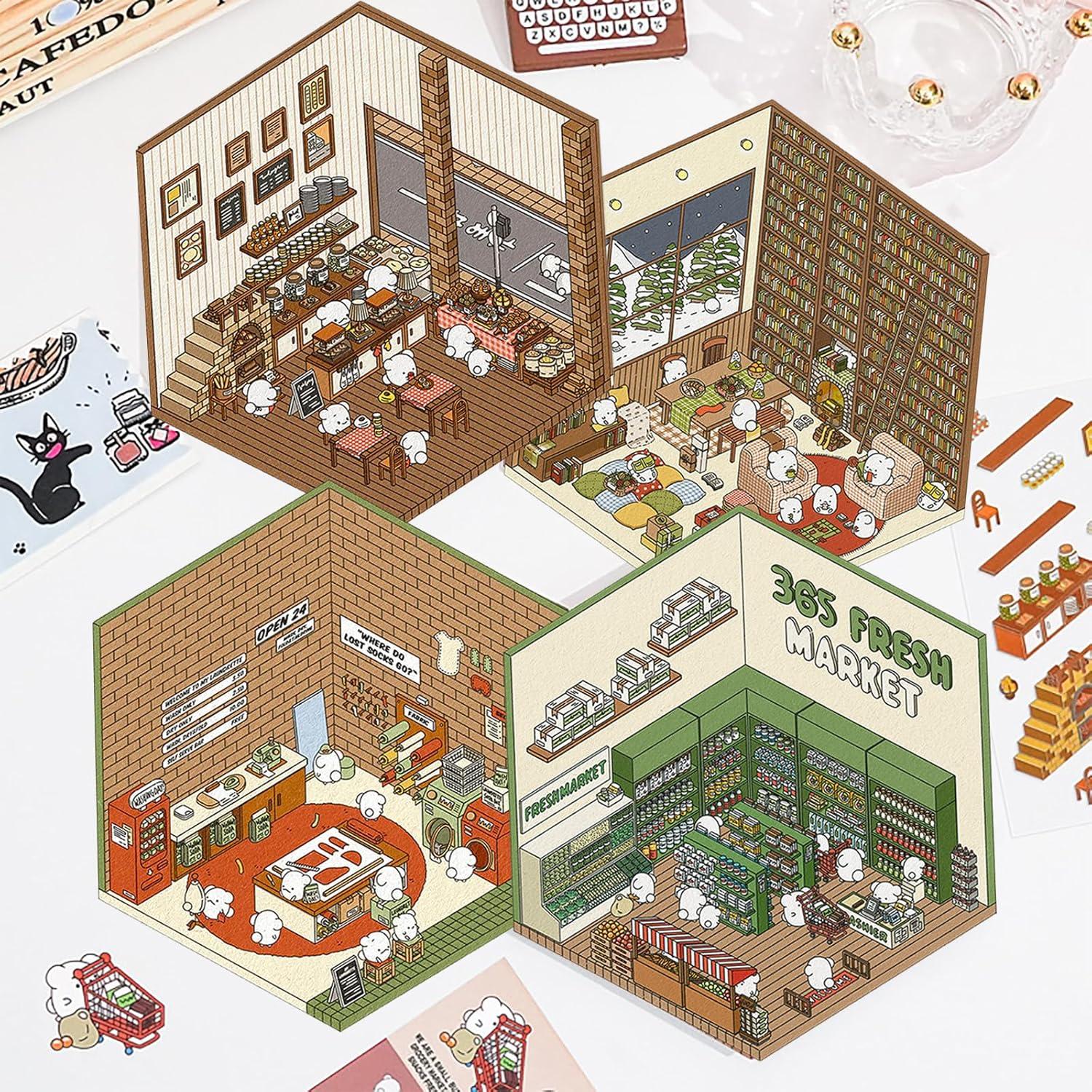 4 Juegos de Pegatinas 3D Cyhdddr para Casa DIY