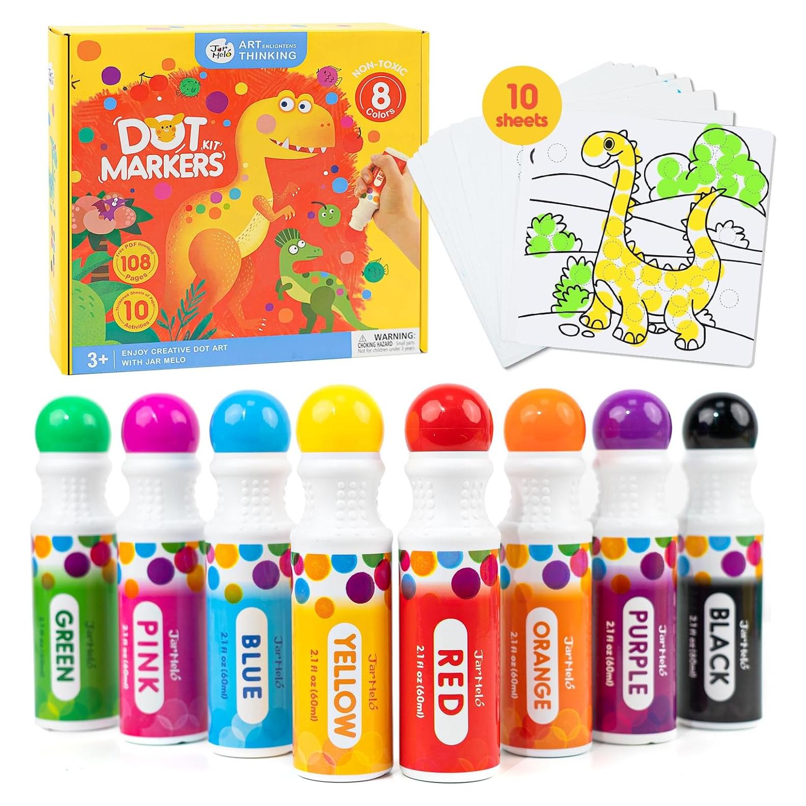 Marcadores de Puntos Lavables Melo 8 Colores para Niños