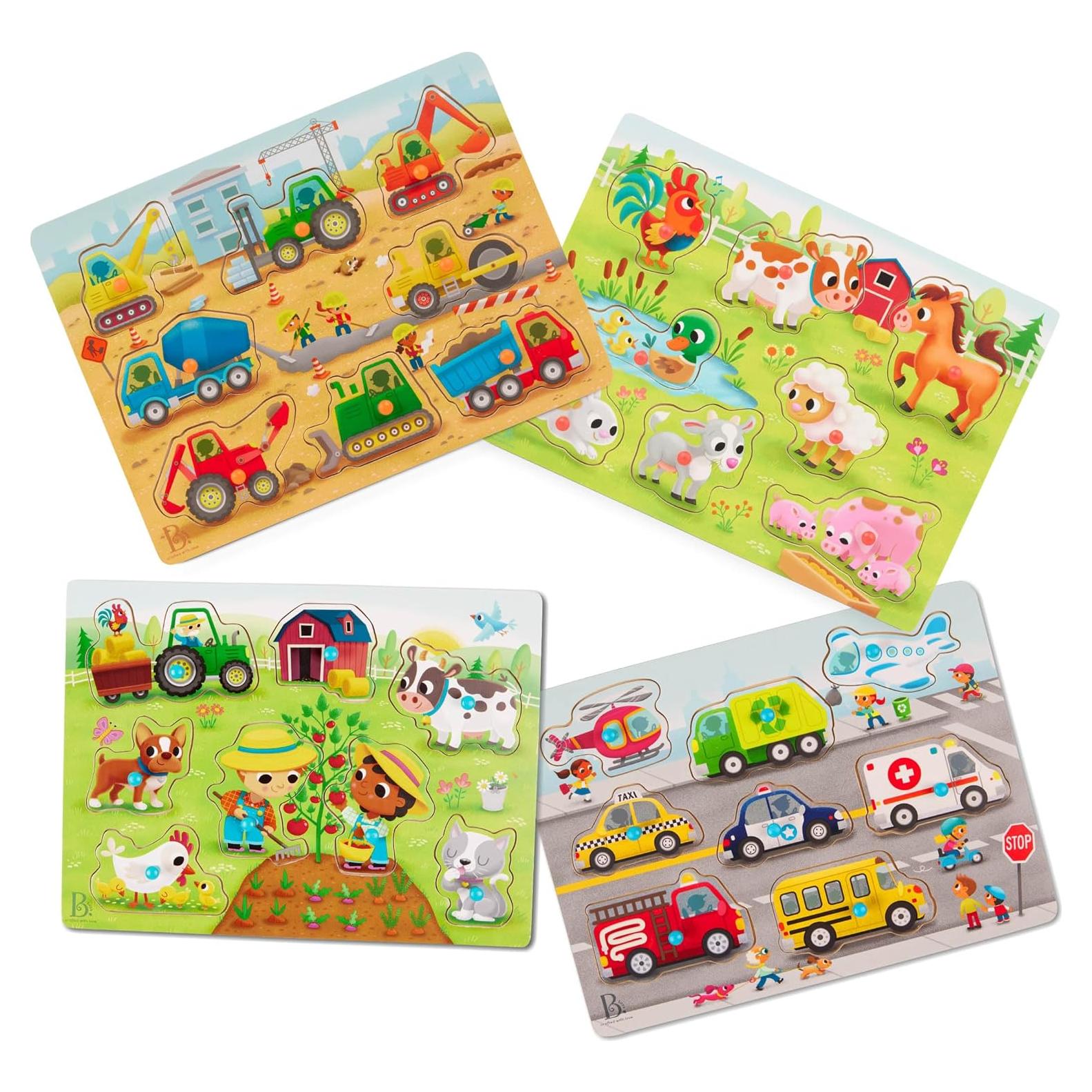 Rompecabezas de Madera B. toys Peek & Explore - 4 Piezas