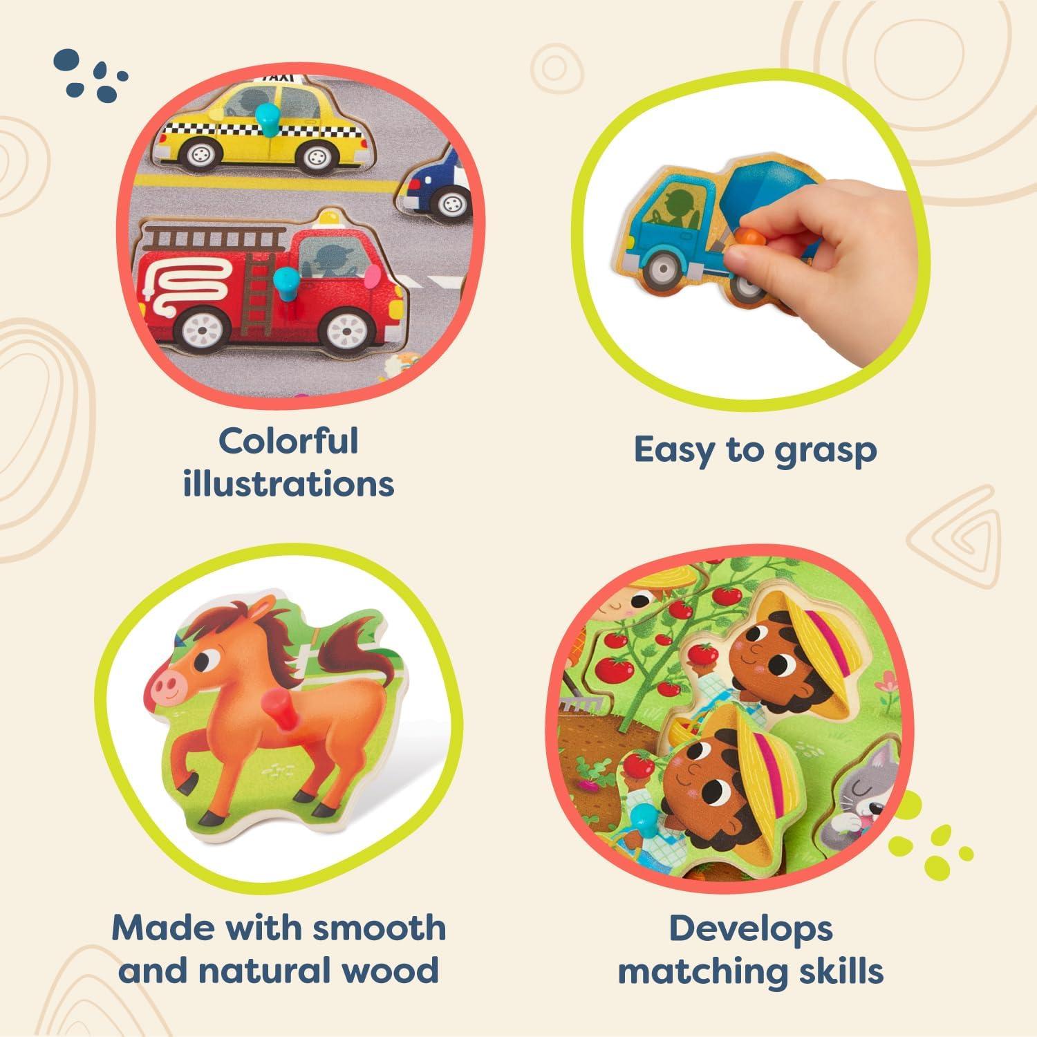 Rompecabezas de Madera B. toys Peek & Explore - 4 Piezas