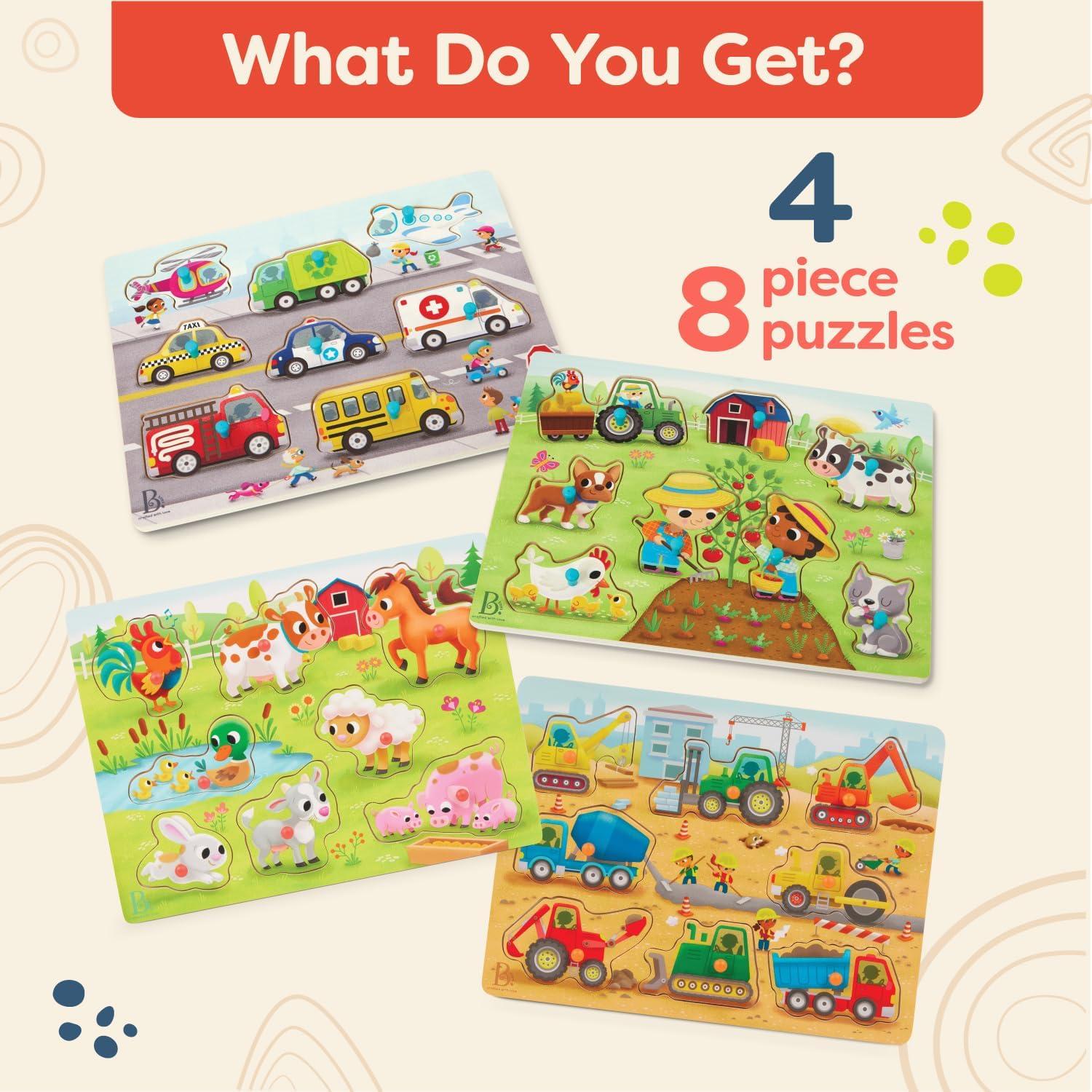 Rompecabezas de Madera B. toys Peek & Explore - 4 Piezas