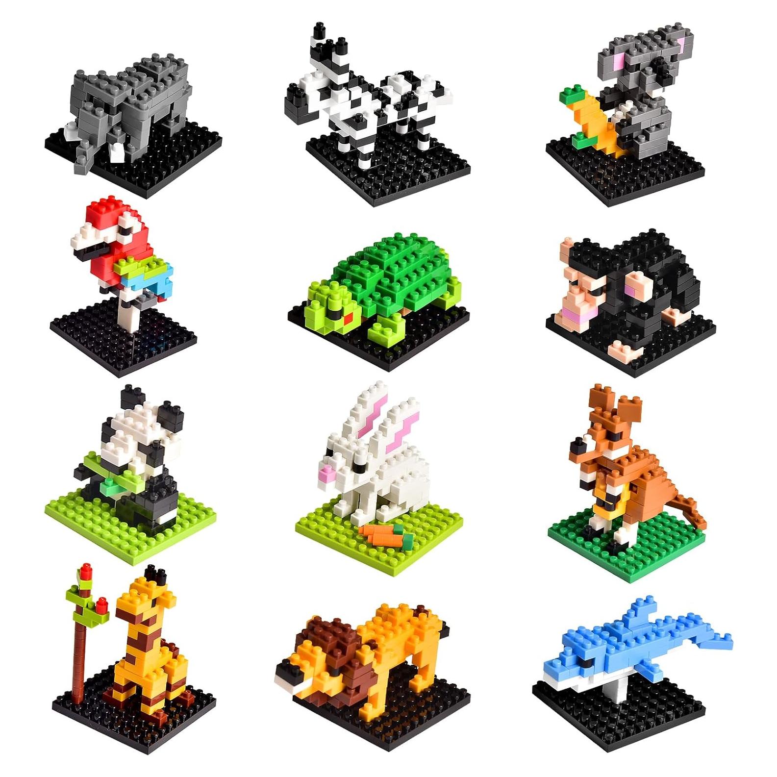 Bloques de Construcción Animales FUN LITTLE TOYS 12 Piezas