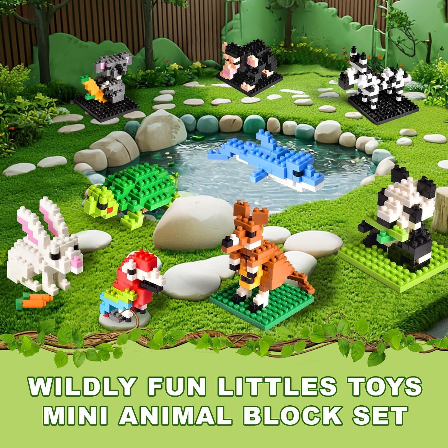 Bloques de Construcción Animales FUN LITTLE TOYS 12 Piezas