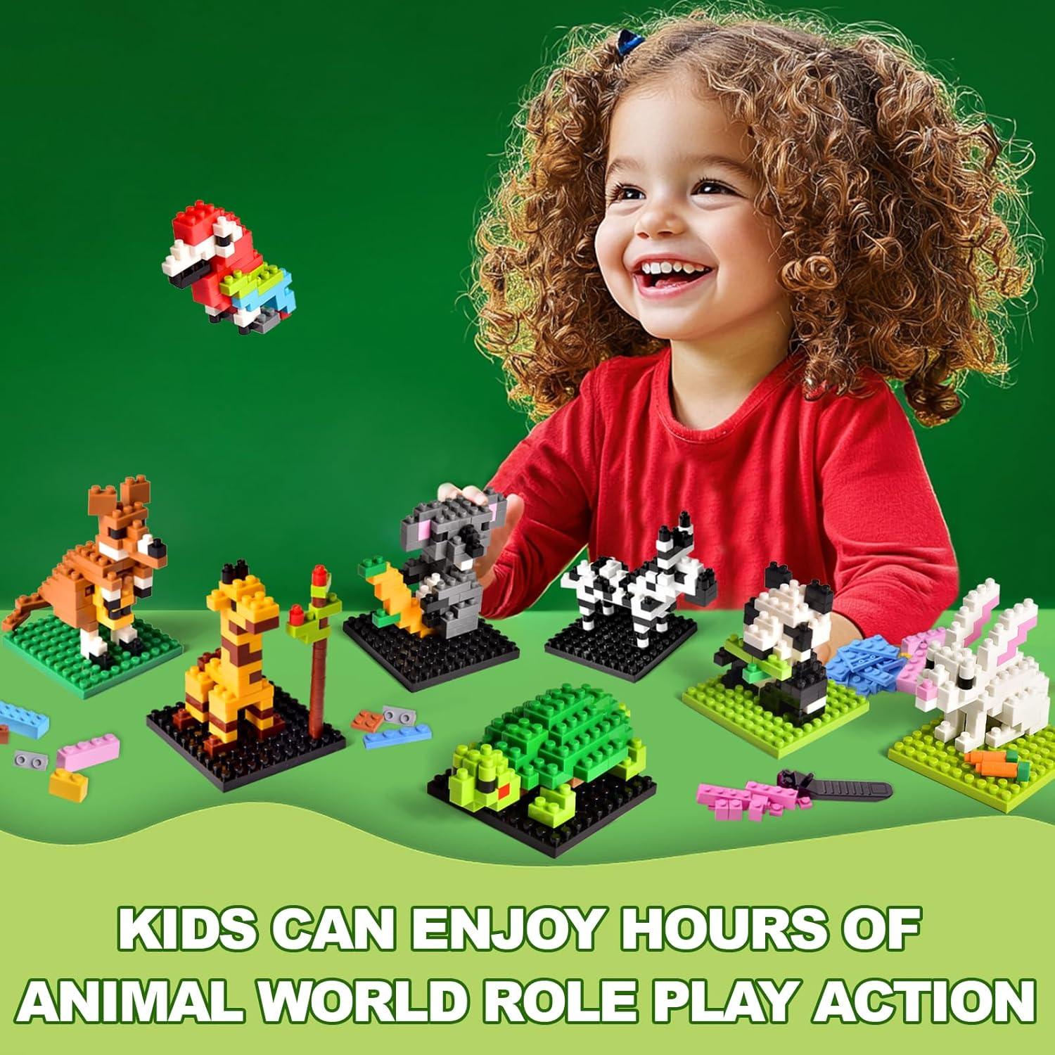 Bloques de Construcción Animales FUN LITTLE TOYS 12 Piezas