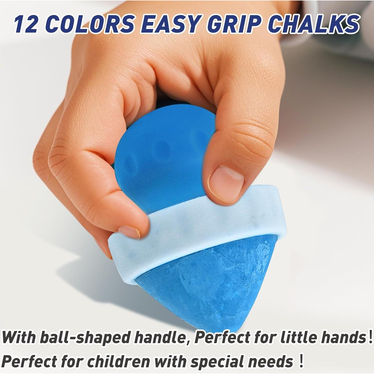 Tiza de Acera Jeyeou 12 PCS Multicolor para Niños