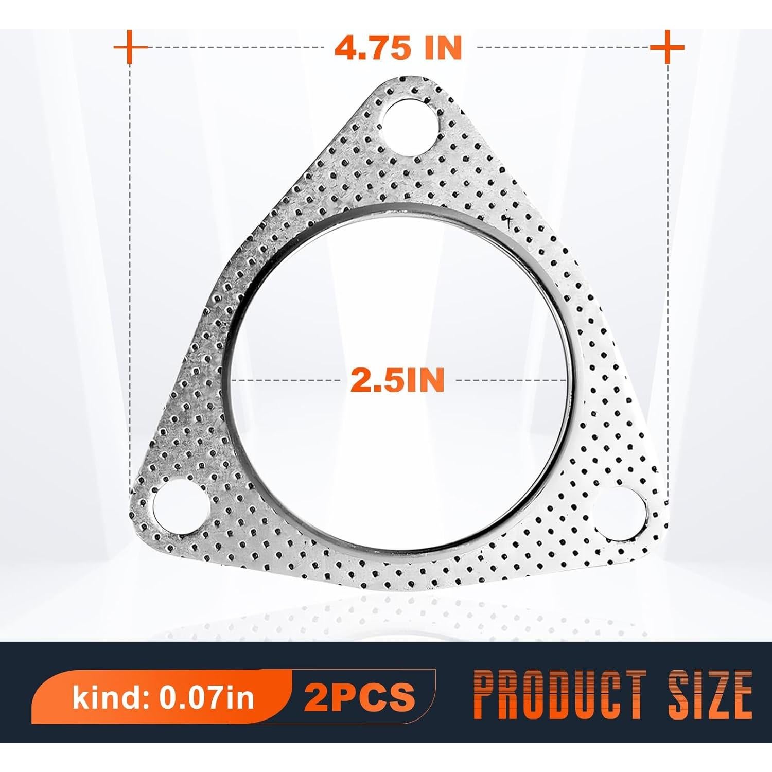 Junta de Flange de Escape SOMUCH 2.5" Reforzada 2 Piezas