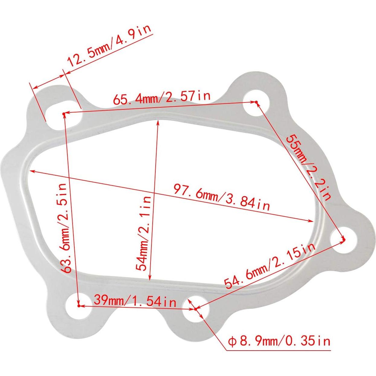 Juntas de Turbo PTNHZ 10 Pcs Acero Inoxidable T2 T25 T28