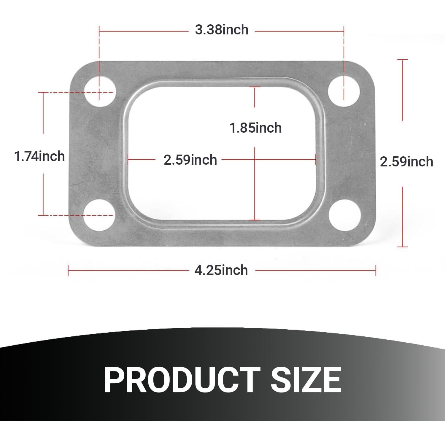 Juntas de Brida de Turbina T3 FSLPQP Acero Inoxidable 2 Pcs