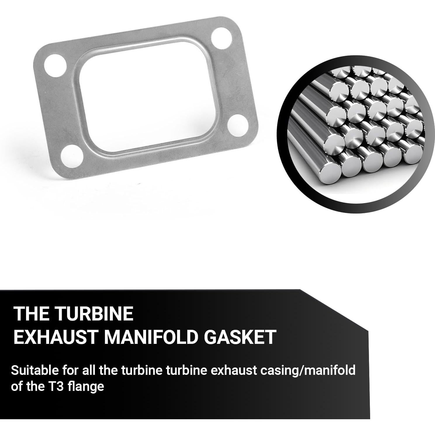 Juntas de Brida de Turbina T3 FSLPQP Acero Inoxidable 2 Pcs