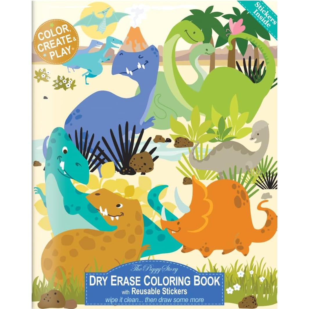 Juego de Colores Borrables La Historia del Cerdito 12 Crayones