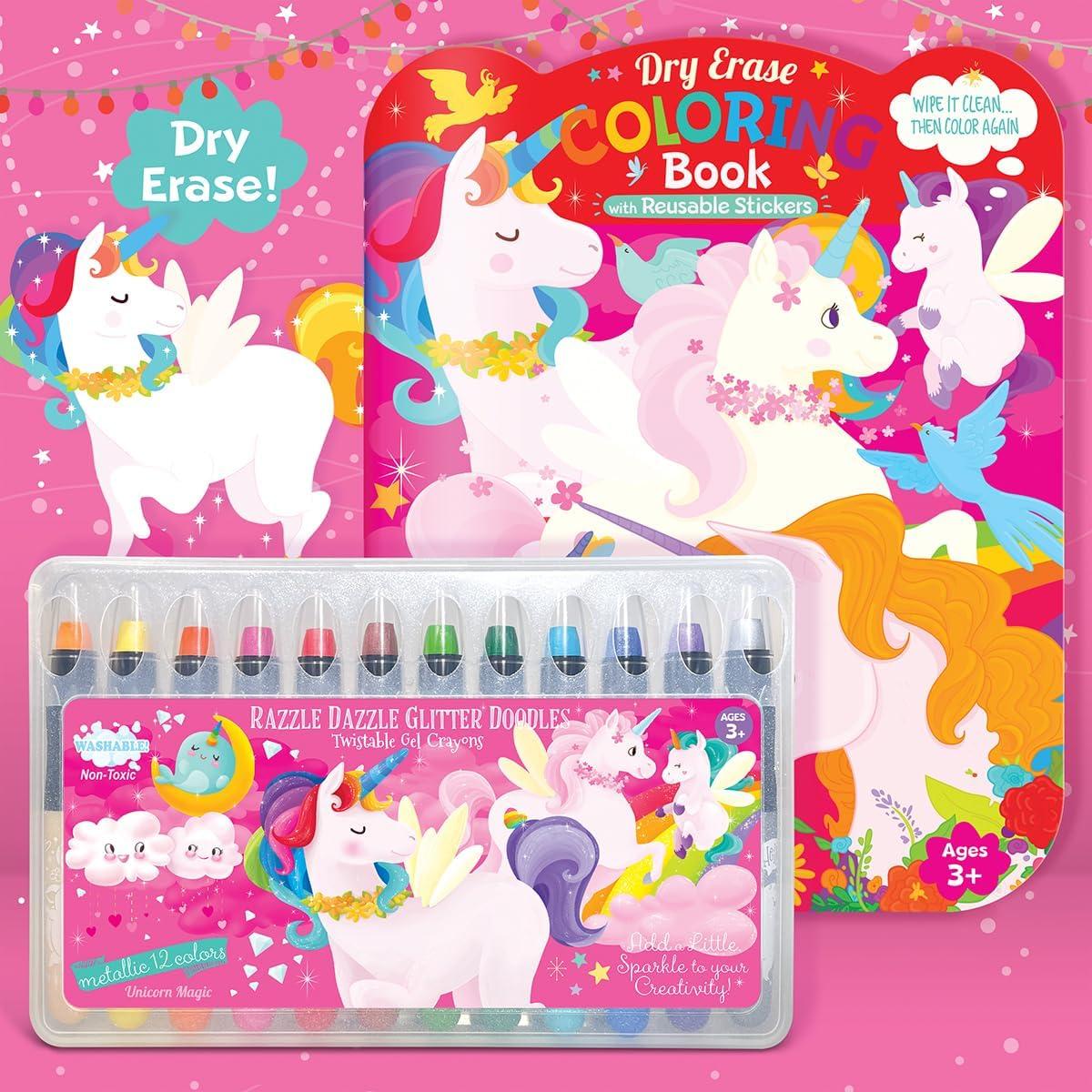 Juego de Colores Borrables La Historia del Cerdito 12 Crayones