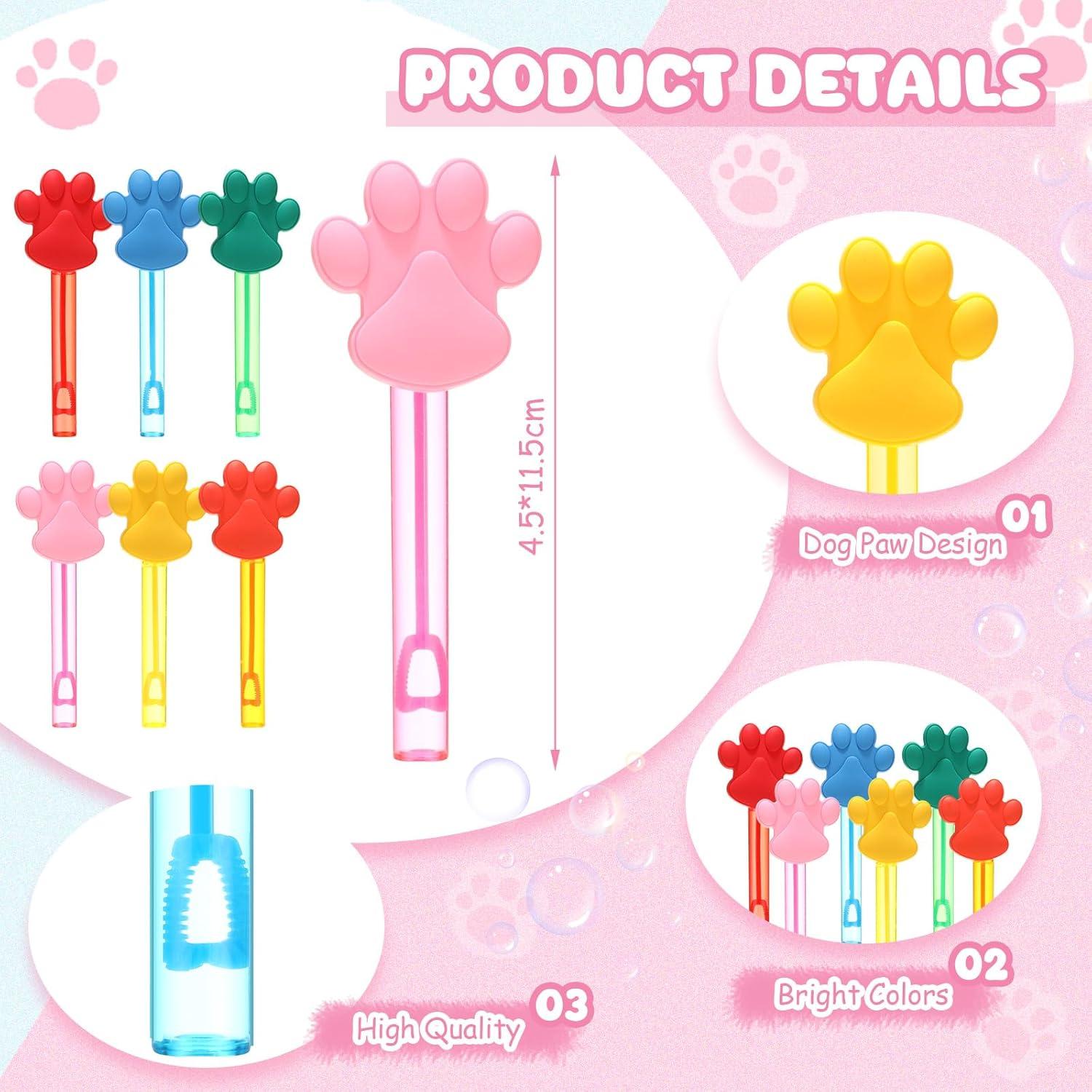 Varitas de Burbujas Shappy 32 Pcs Patas de Perro Multicolor