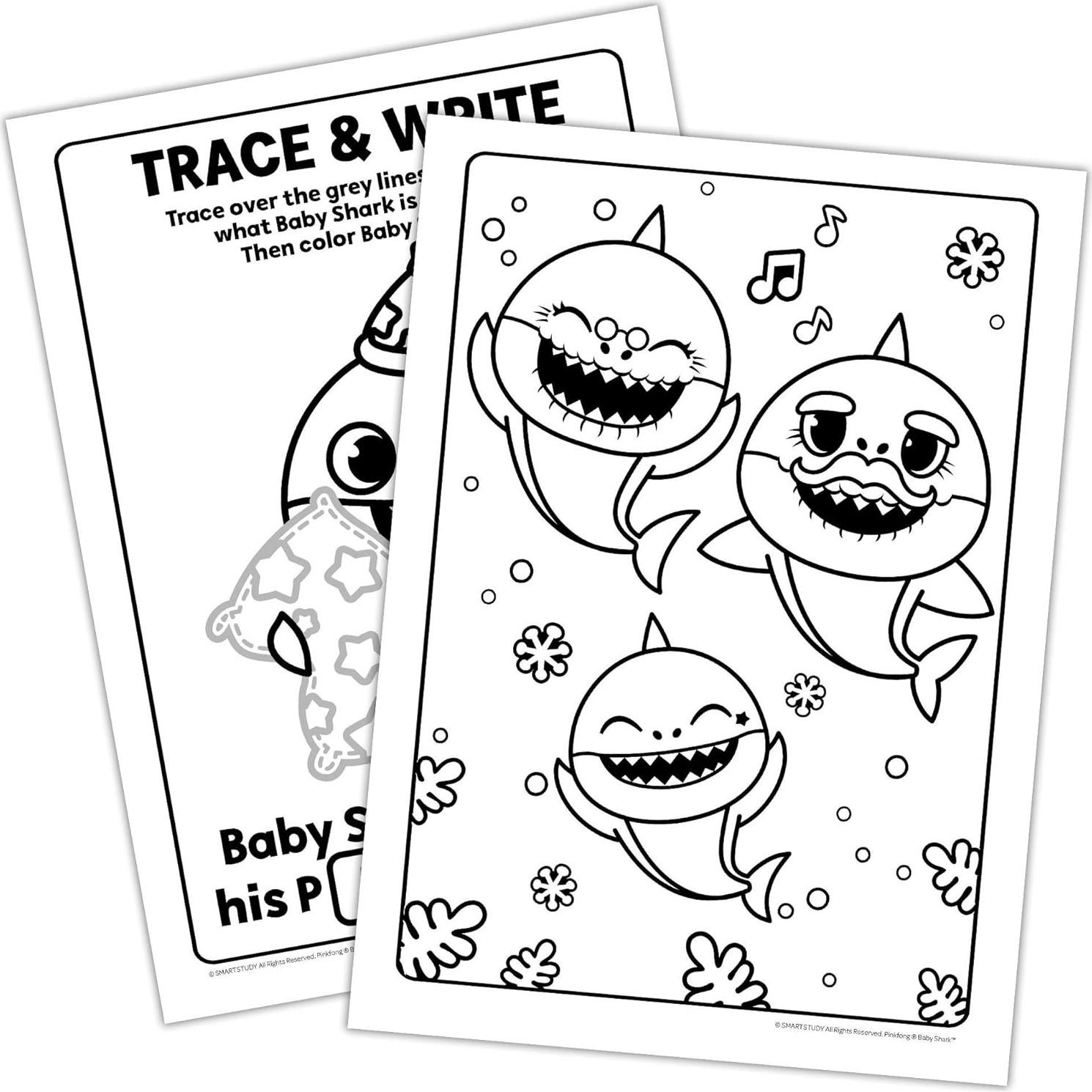 Libro para Colorear Bendon Baby Shark 16 Páginas Sin Desorden