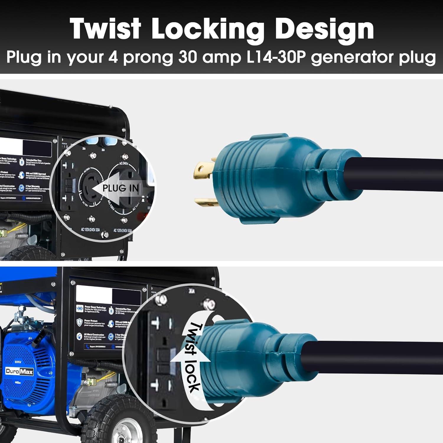 Adaptador Generador 30A a 50A Huyang 0.91m NEMA L14-30P