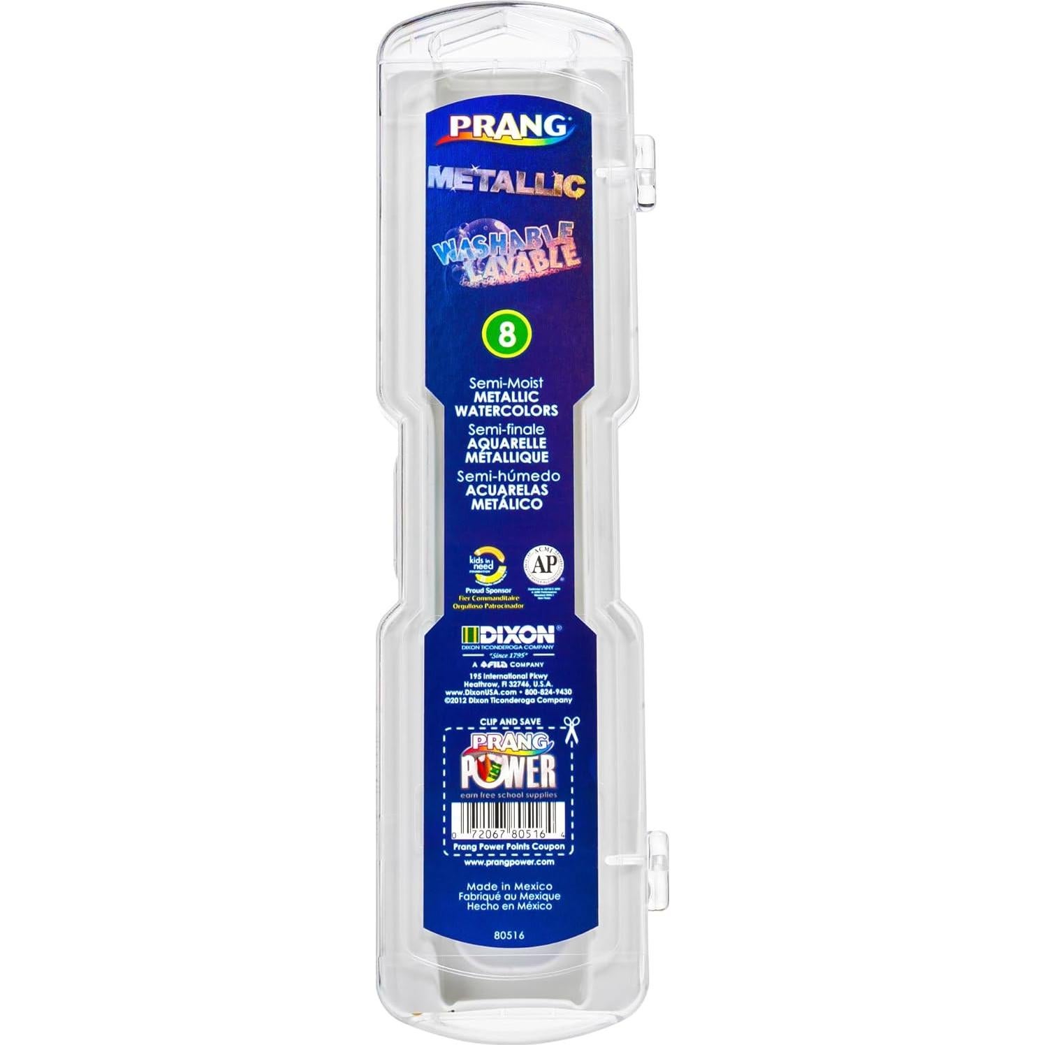 Juego de Acuarelas Prang 8 Colores Metálicos Lavables