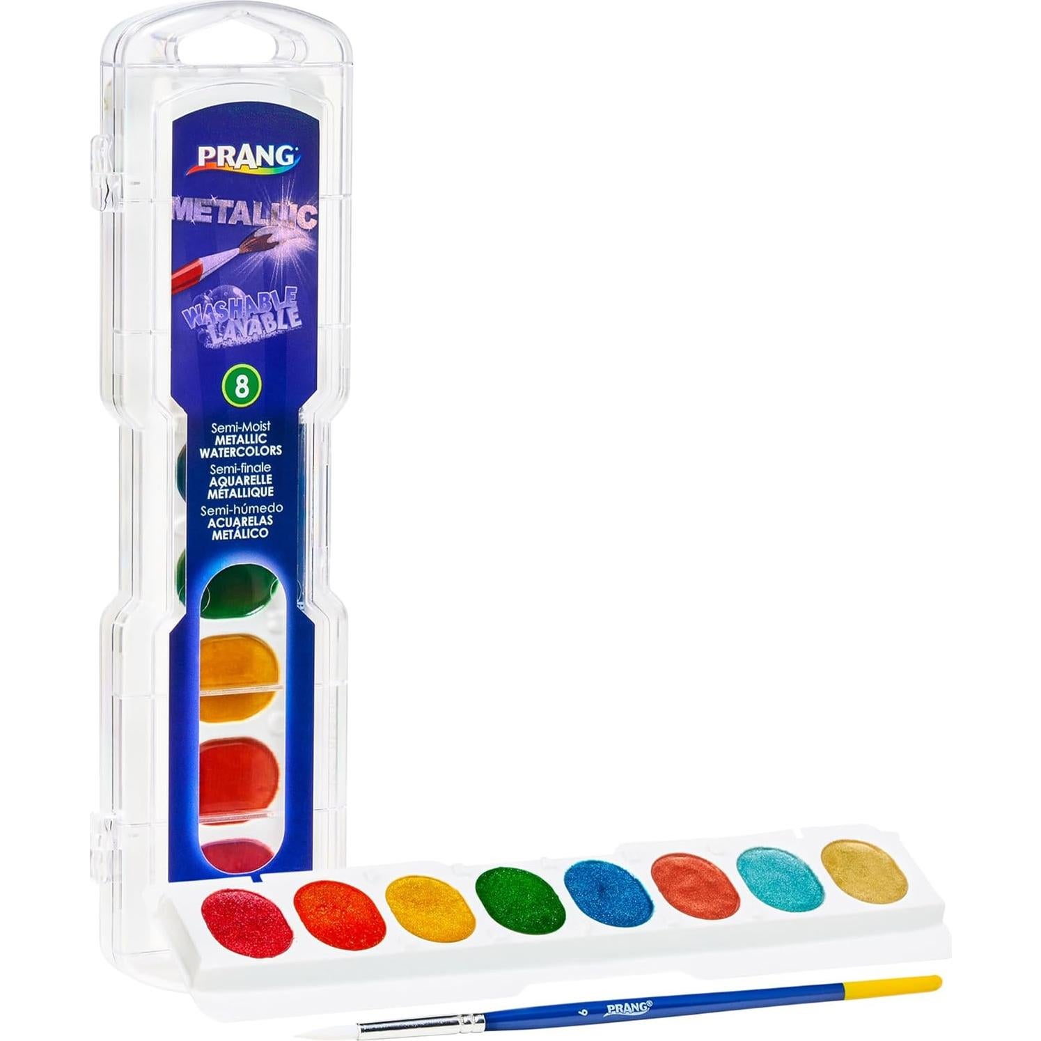 Juego de Acuarelas Prang 8 Colores Metálicos Lavables