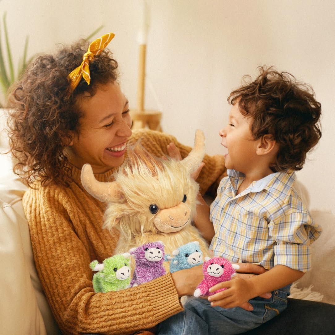 Juego de 5 Piezas de Vaca de Peluche Youthfuljive con Terneros