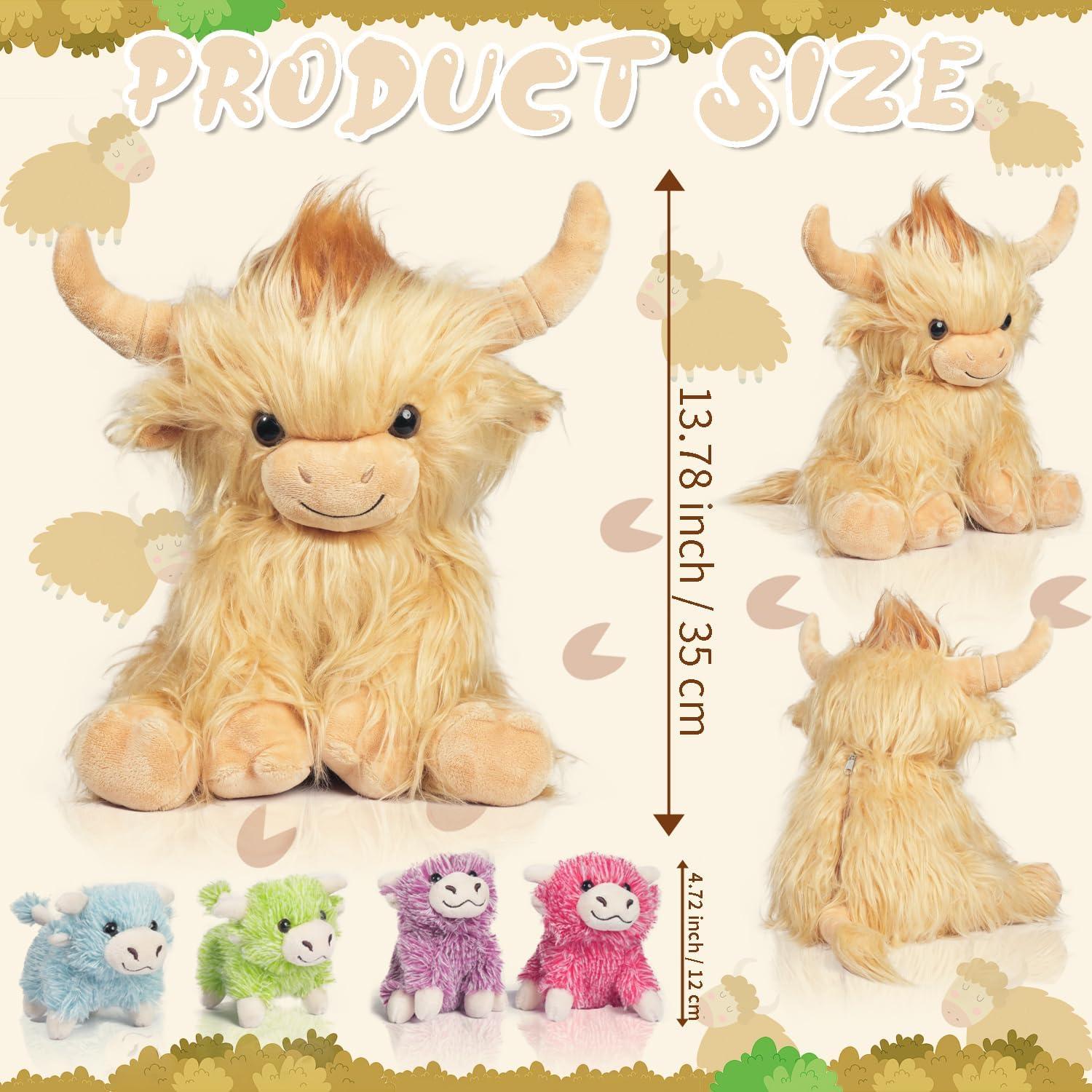 Juego de 5 Piezas de Vaca de Peluche Youthfuljive con Terneros