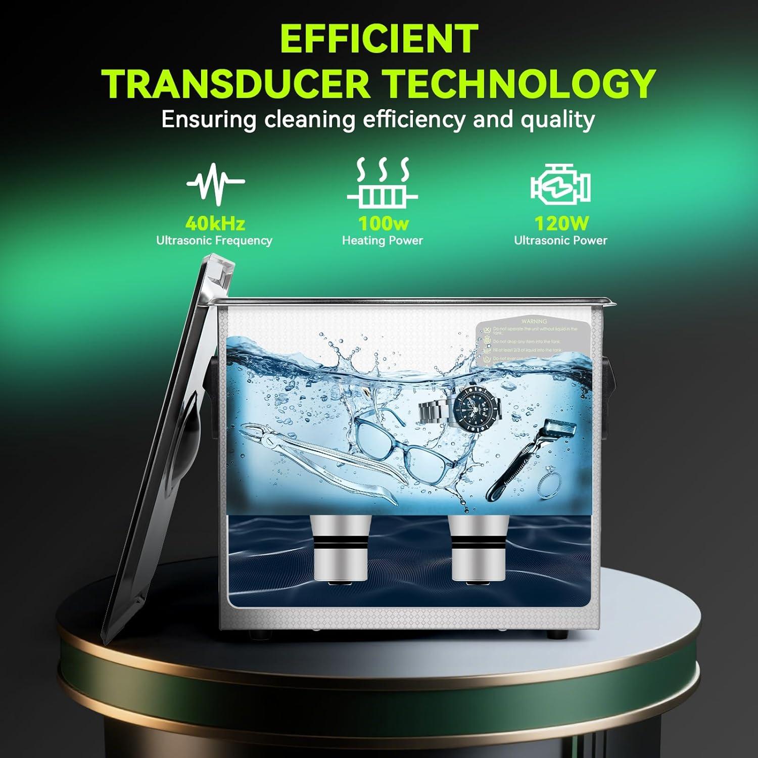 Limpiador ultrasónico 3L MNTNCO con modo ECO y calefacción