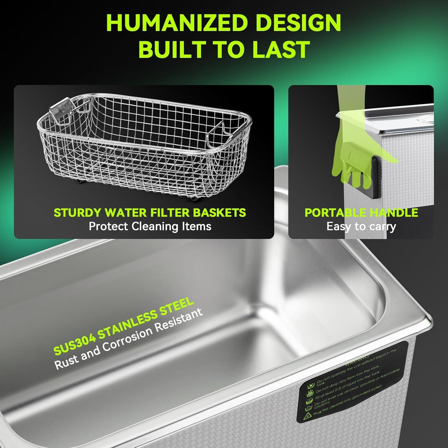 Limpiador ultrasónico 3L MNTNCO con modo ECO y calefacción