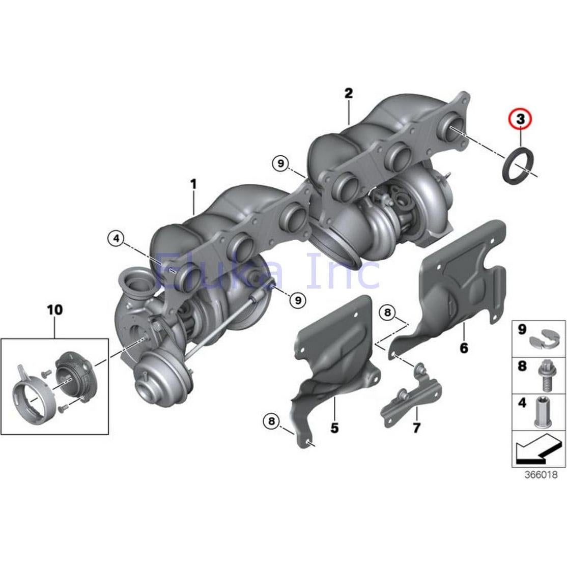 Junta de Colector de Escape Turbo Original BMW 535i 335i 740i