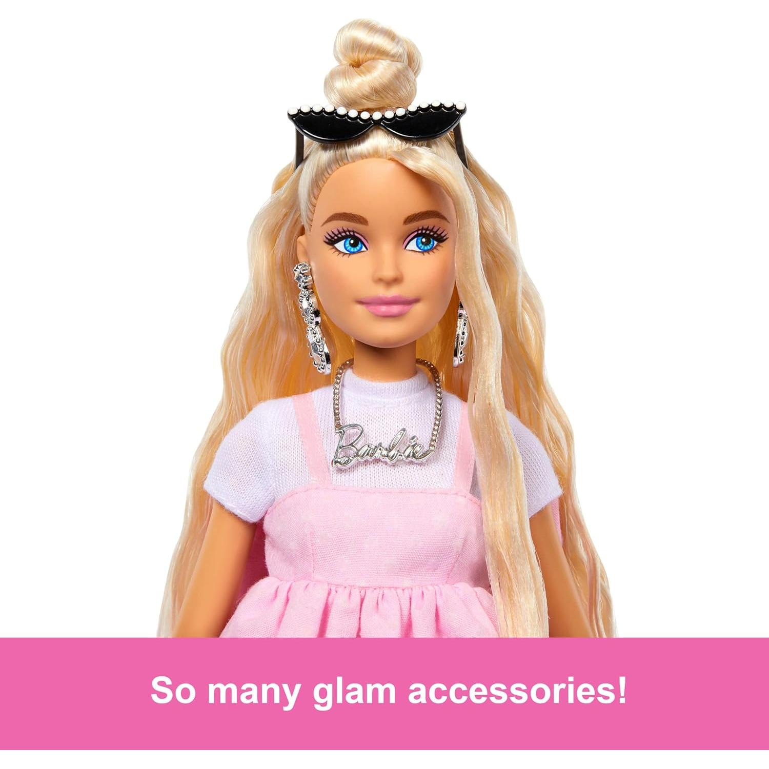 Muñeca Barbie Estilo Deluxe #3 Cabello Rubio Vestido Rosa