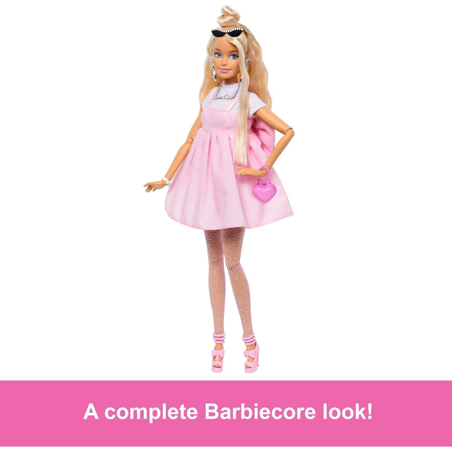 Muñeca Barbie Estilo Deluxe #3 Cabello Rubio Vestido Rosa