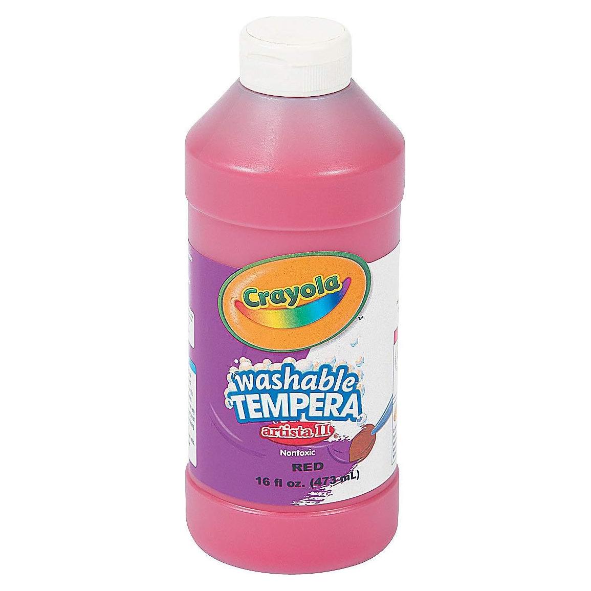 Pintura Tempera Roja Lavable Crayola Artista II 473 ml