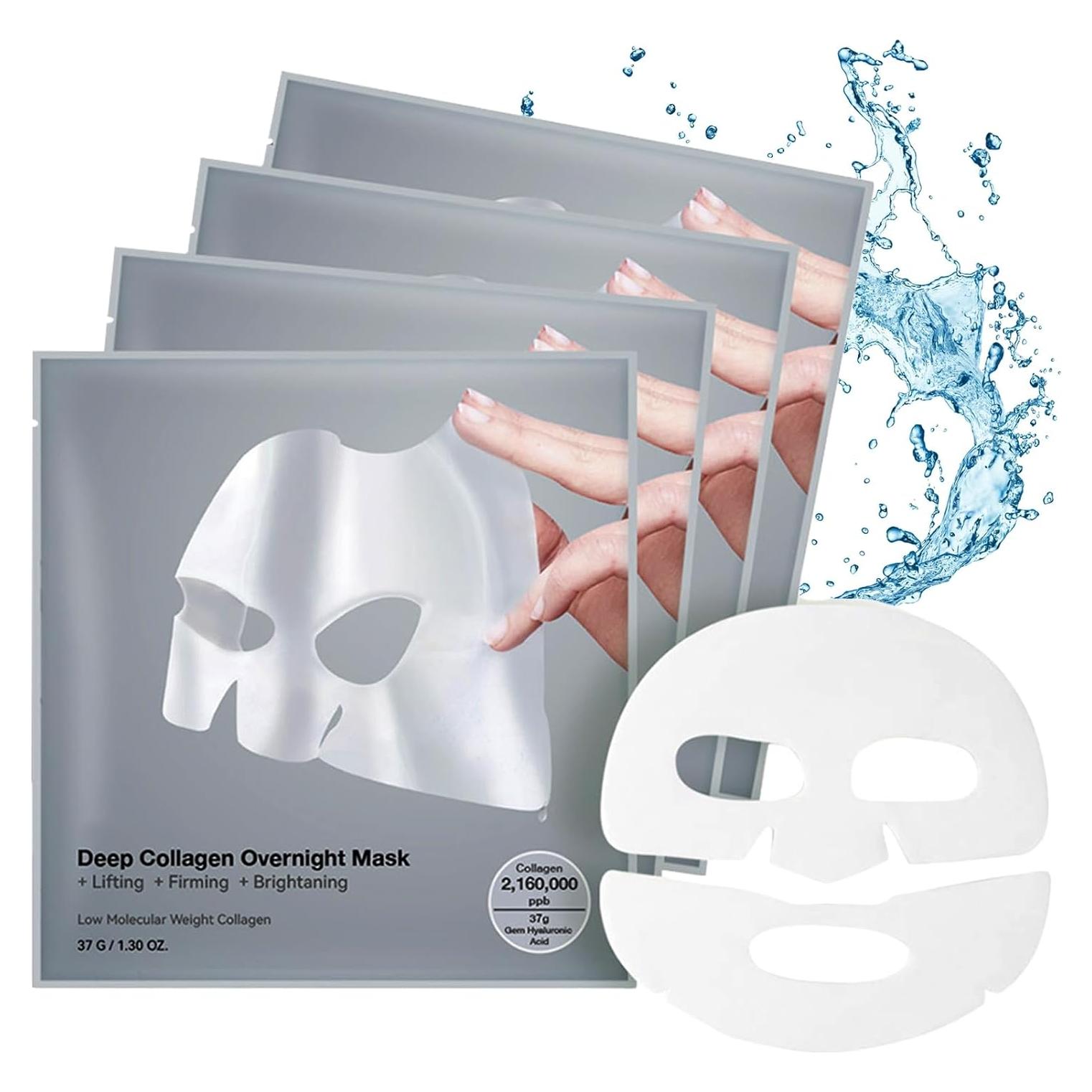 Mascarilla Nocturna de Colágeno Ueseinl 4 Pack Hidrogel Facial