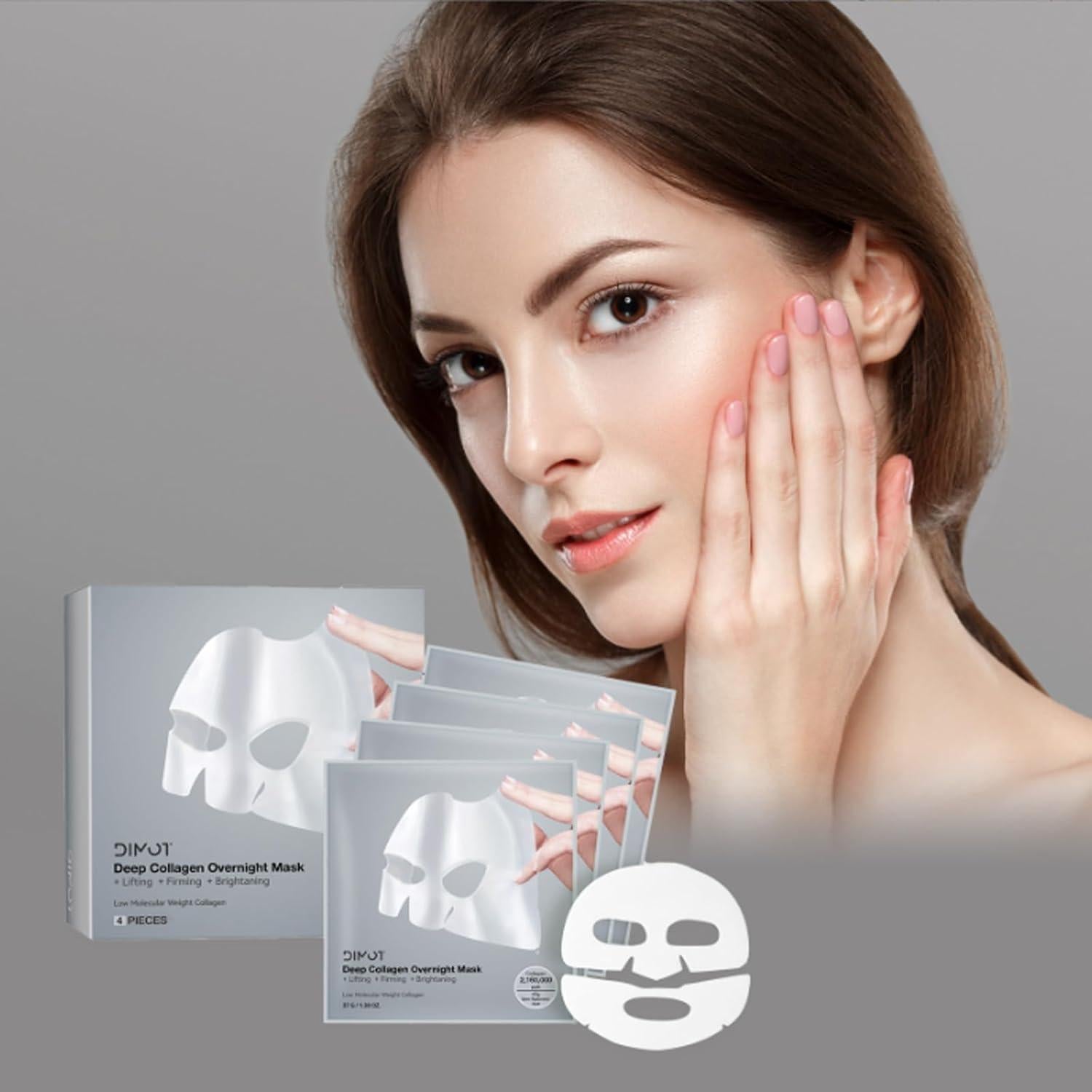 Mascarilla Nocturna de Colágeno Ueseinl 4 Pack Hidrogel Facial
