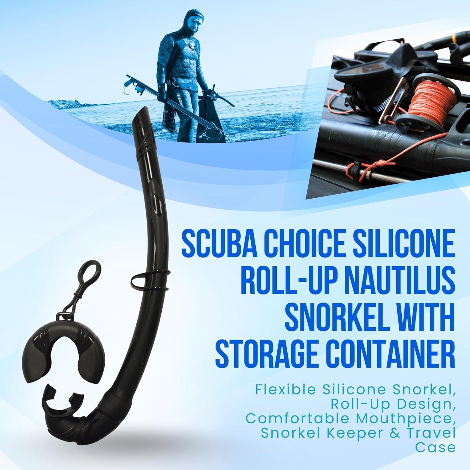 Snorkel Plegable de Silicona Scuba Choice 38 cm con Estuche
