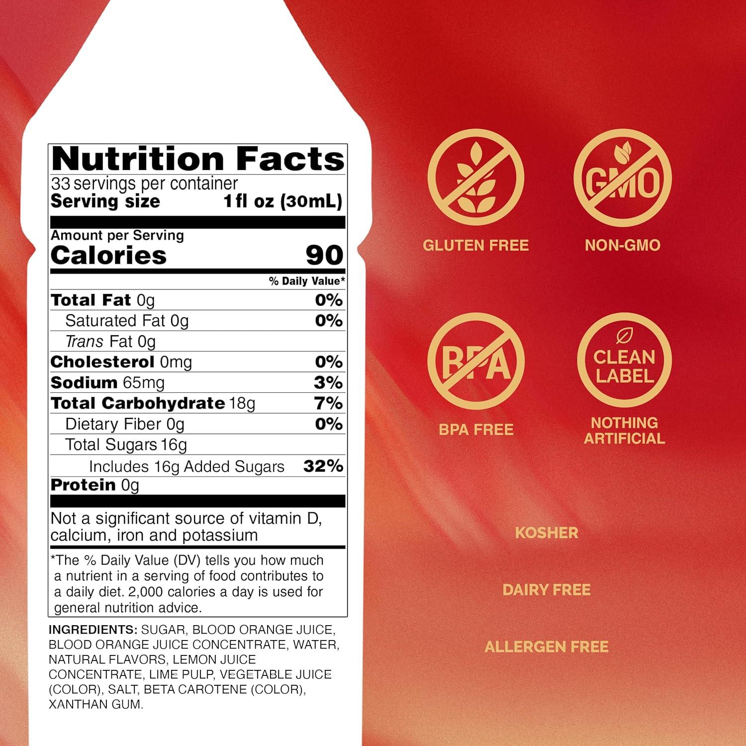 Puré de Naranja Sanguina Monin 1 Litro Vegano Sin Gluten