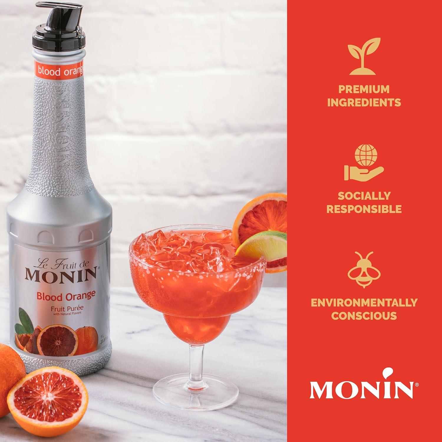 Puré de Naranja Sanguina Monin 1 Litro Vegano Sin Gluten