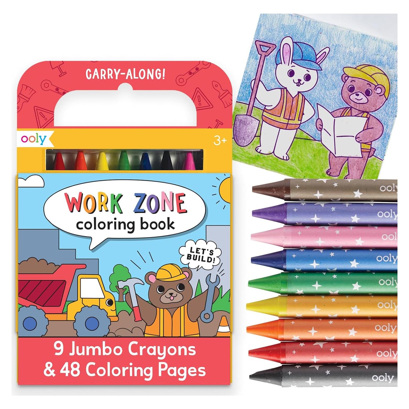 Kit de Arte de Viaje Ooly con 9 Crayones Jumbo y 48 Páginas