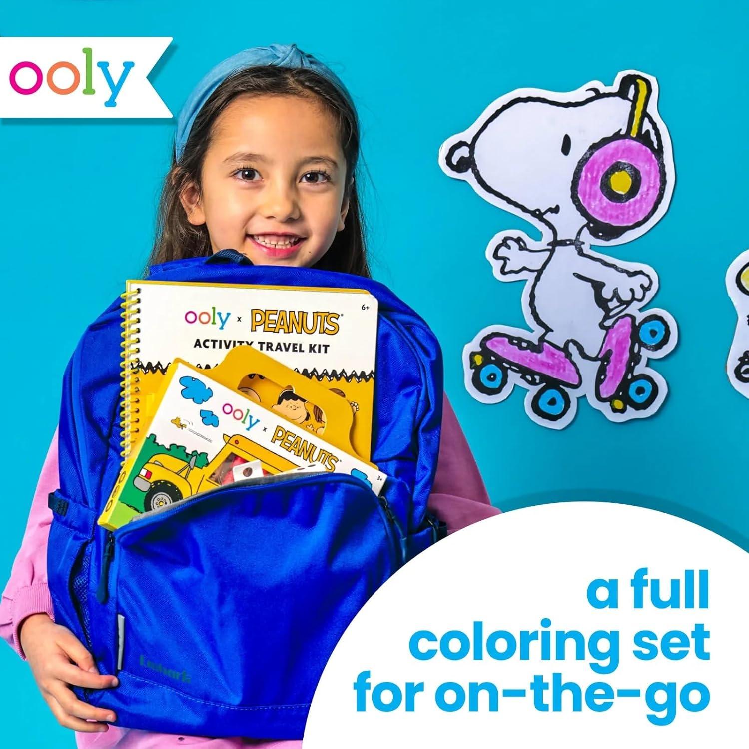 Kit de Arte de Viaje Ooly Peanuts 9 Crayones Jumbo 48 Páginas