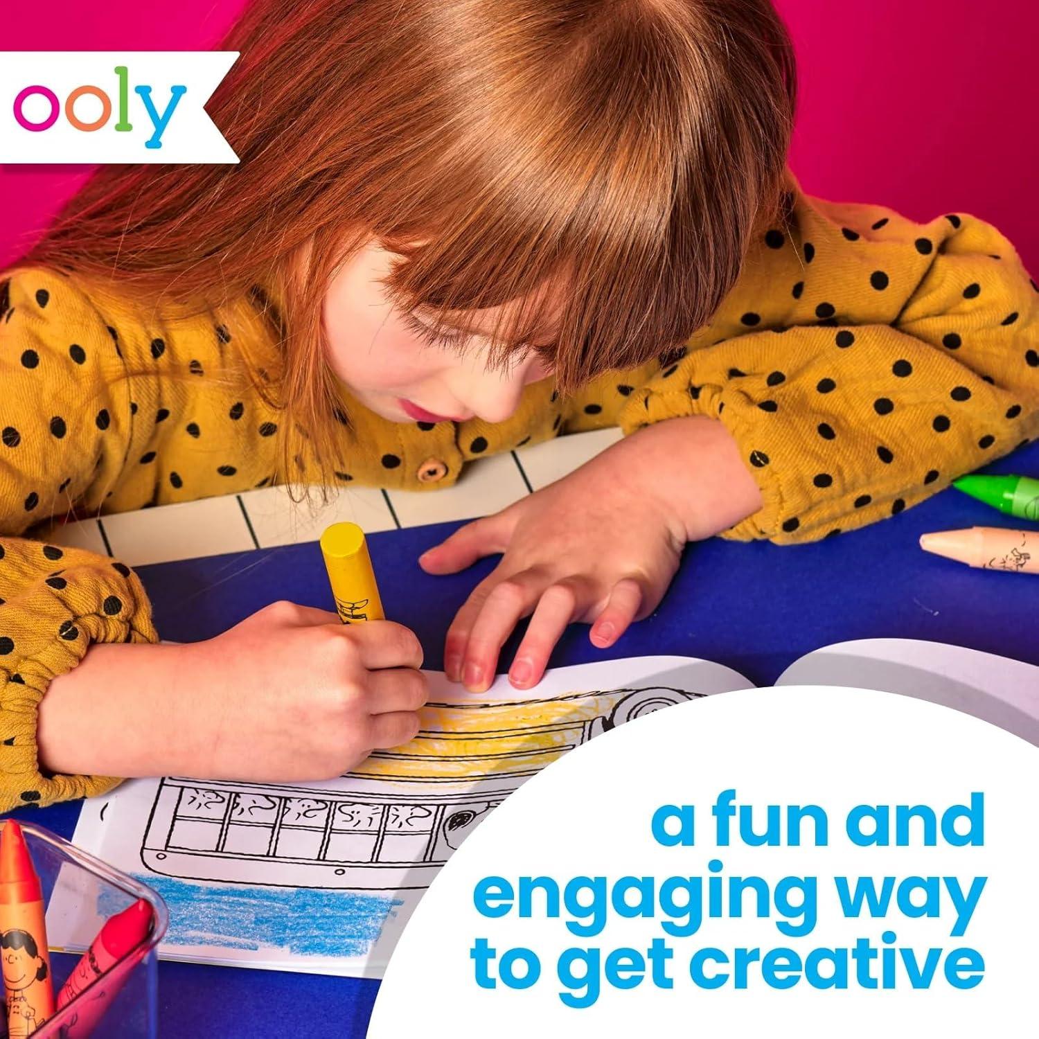 Kit de Arte de Viaje Ooly Peanuts 9 Crayones Jumbo 48 Páginas