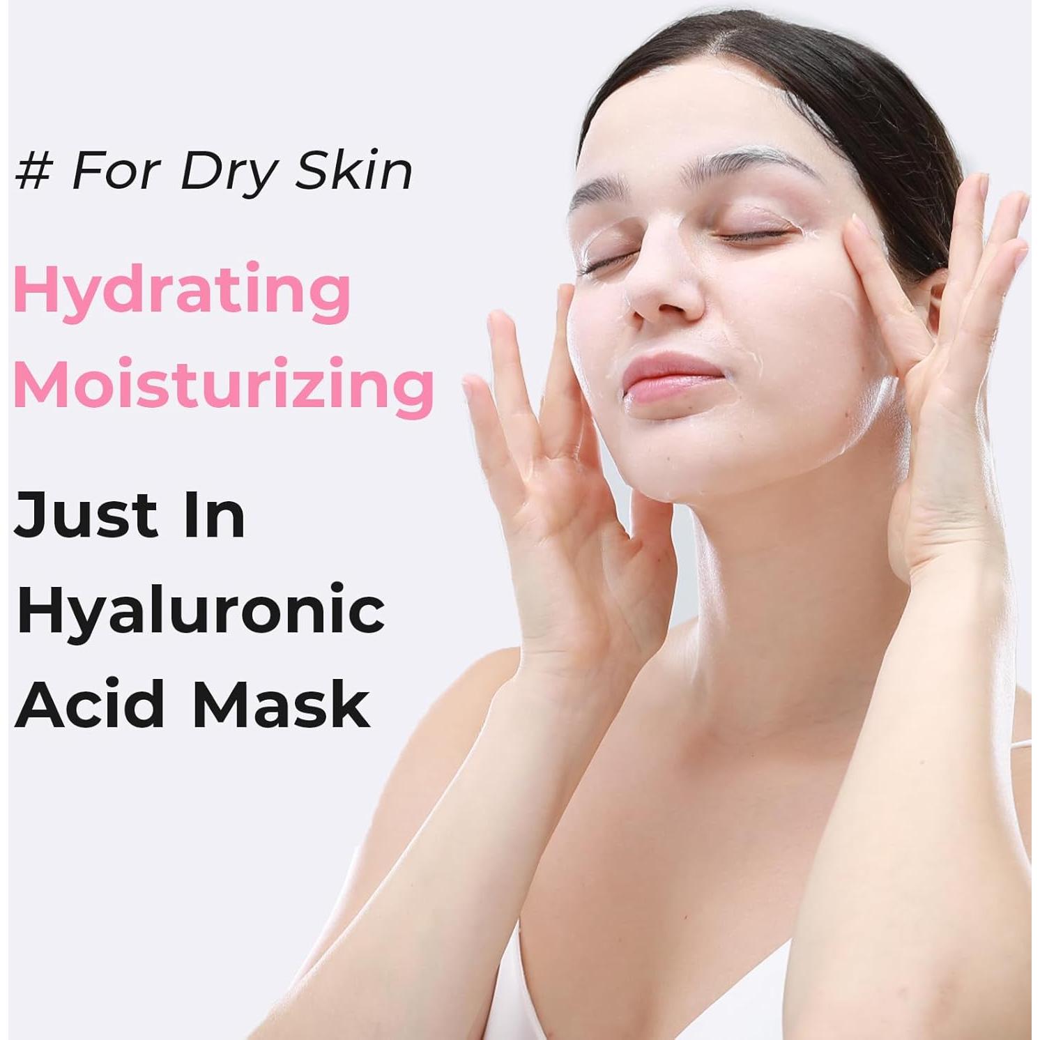 Mascarillas Faciales Hidratantes WIS+ 24 EA con Ácido Hialurónico