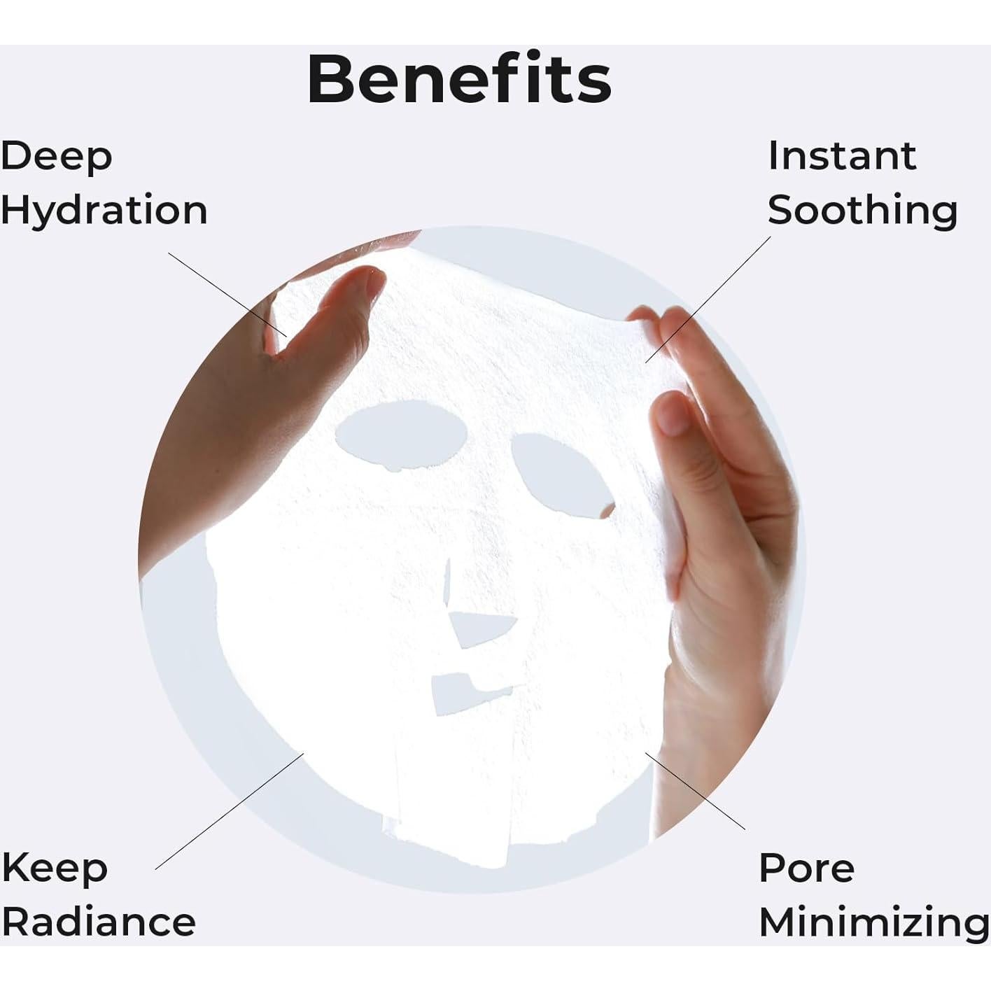 Mascarillas Faciales Hidratantes WIS+ 24 EA con Ácido Hialurónico
