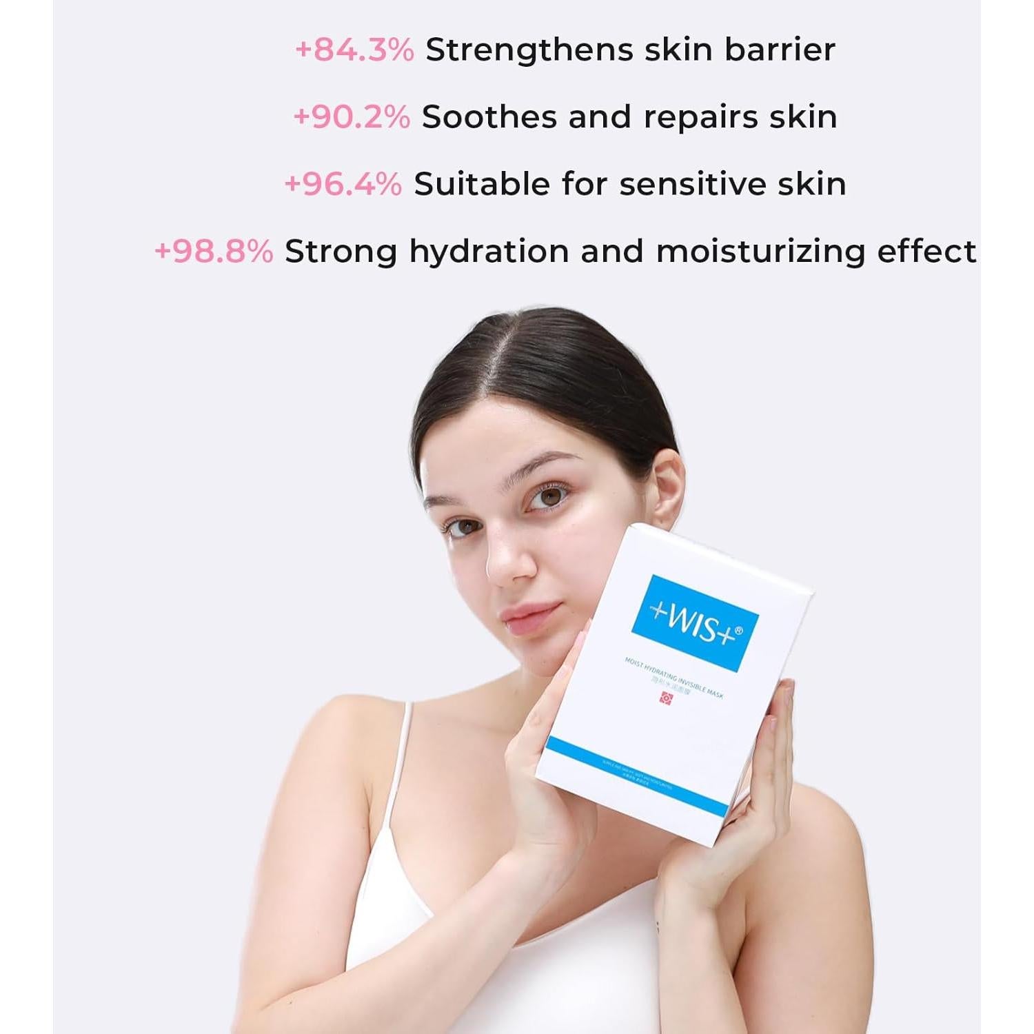 Mascarillas Faciales Hidratantes WIS+ 24 EA con Ácido Hialurónico