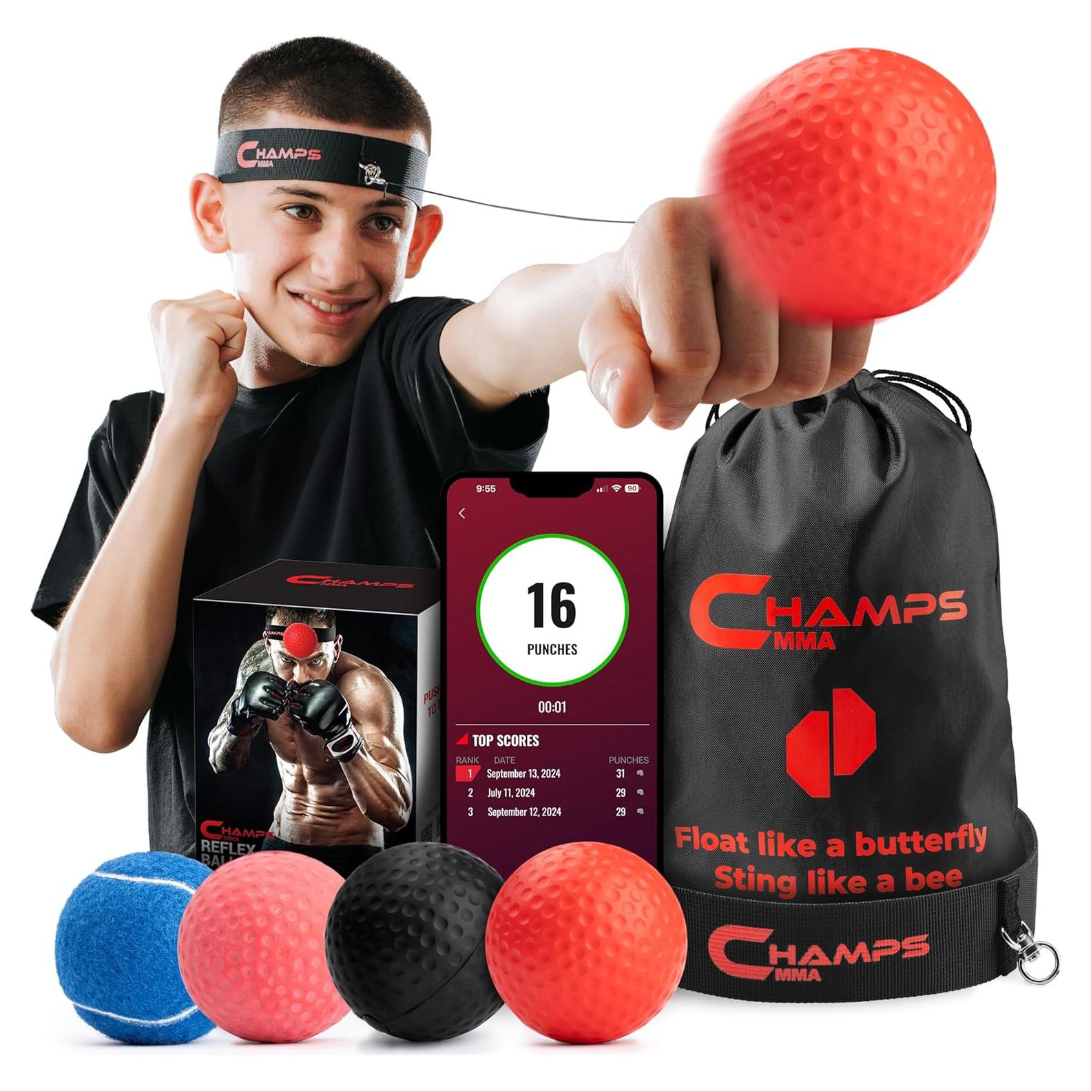 Juego de Pelotas de Boxeo Champs MMA - 4 Pelotas y App
