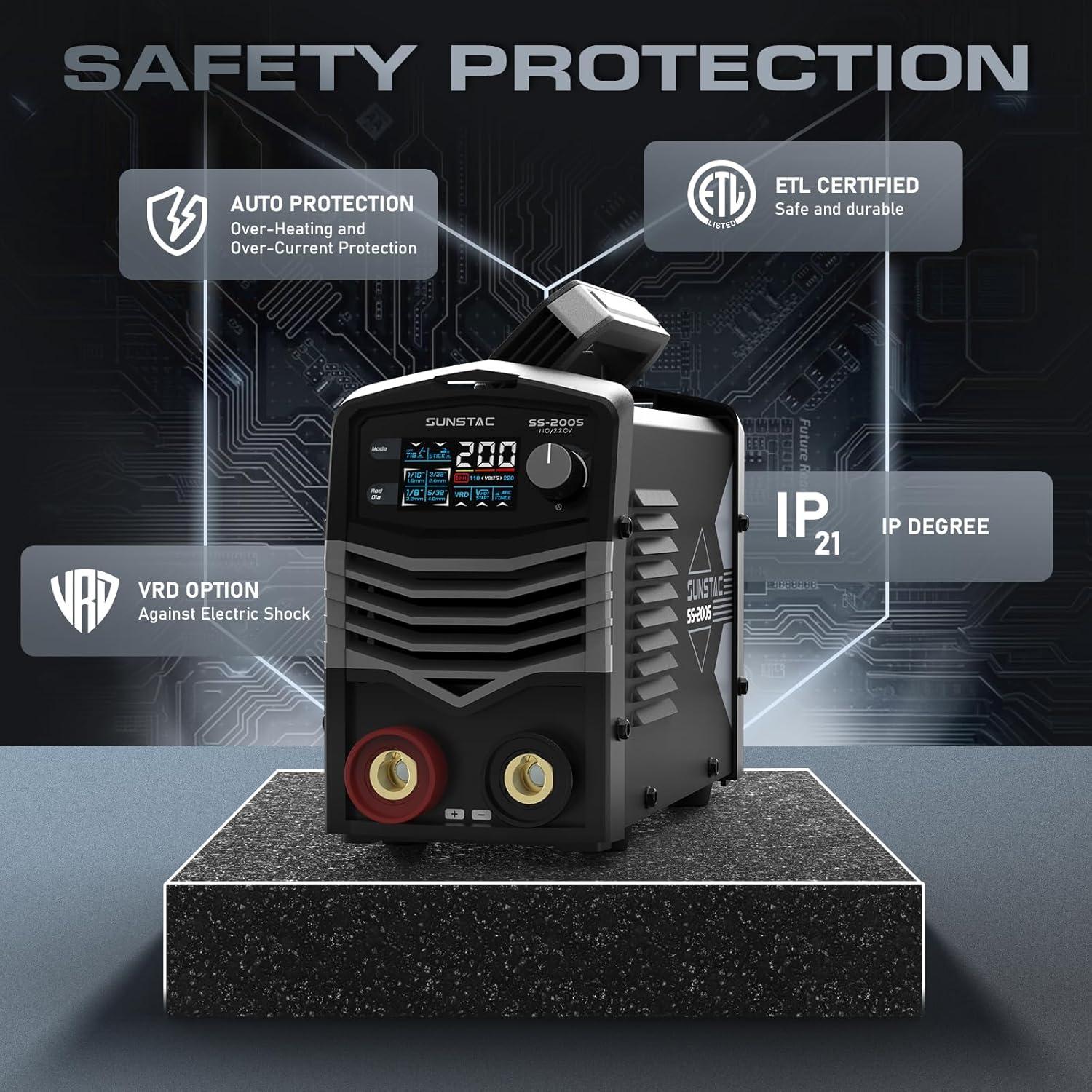 Soldador 200A Sunstac SS-200S 2 en 1 MMA Lift TIG