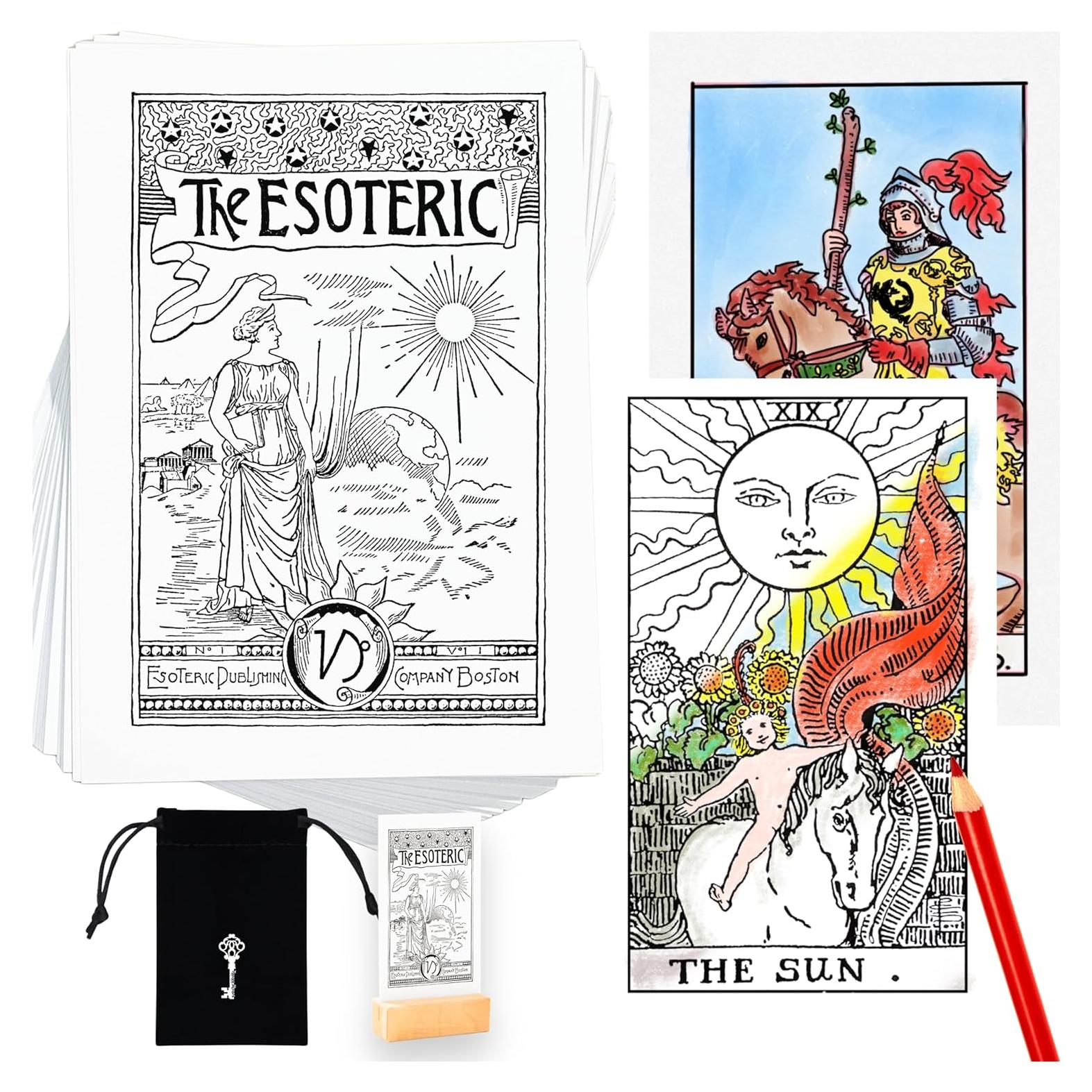 Set de Tarot para Colorear DIY Renee Atmos Rider Waite 78 cartas