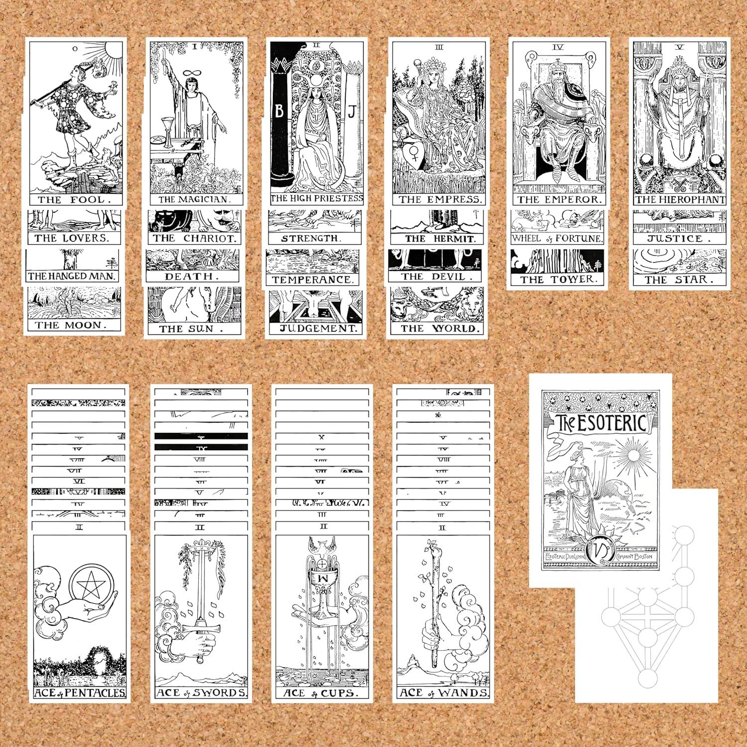 Set de Tarot para Colorear DIY Renee Atmos Rider Waite 78 cartas