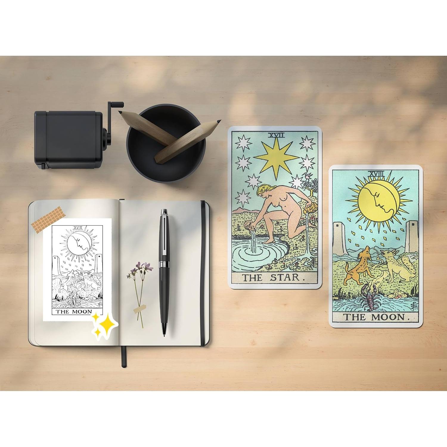 Set de Tarot para Colorear DIY Renee Atmos Rider Waite 78 cartas