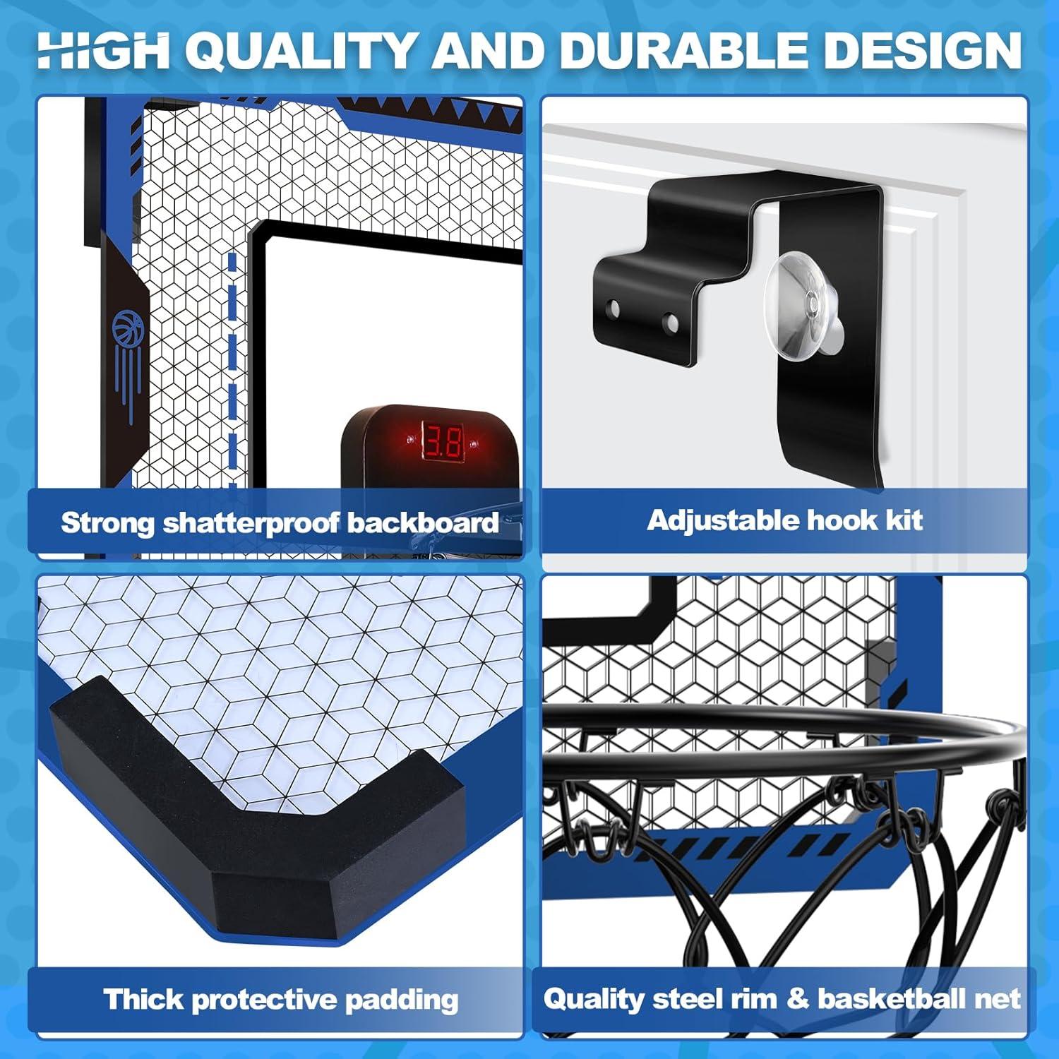 Aro de Baloncesto Interior GMAOPHY Azul con Marcador Electrónico