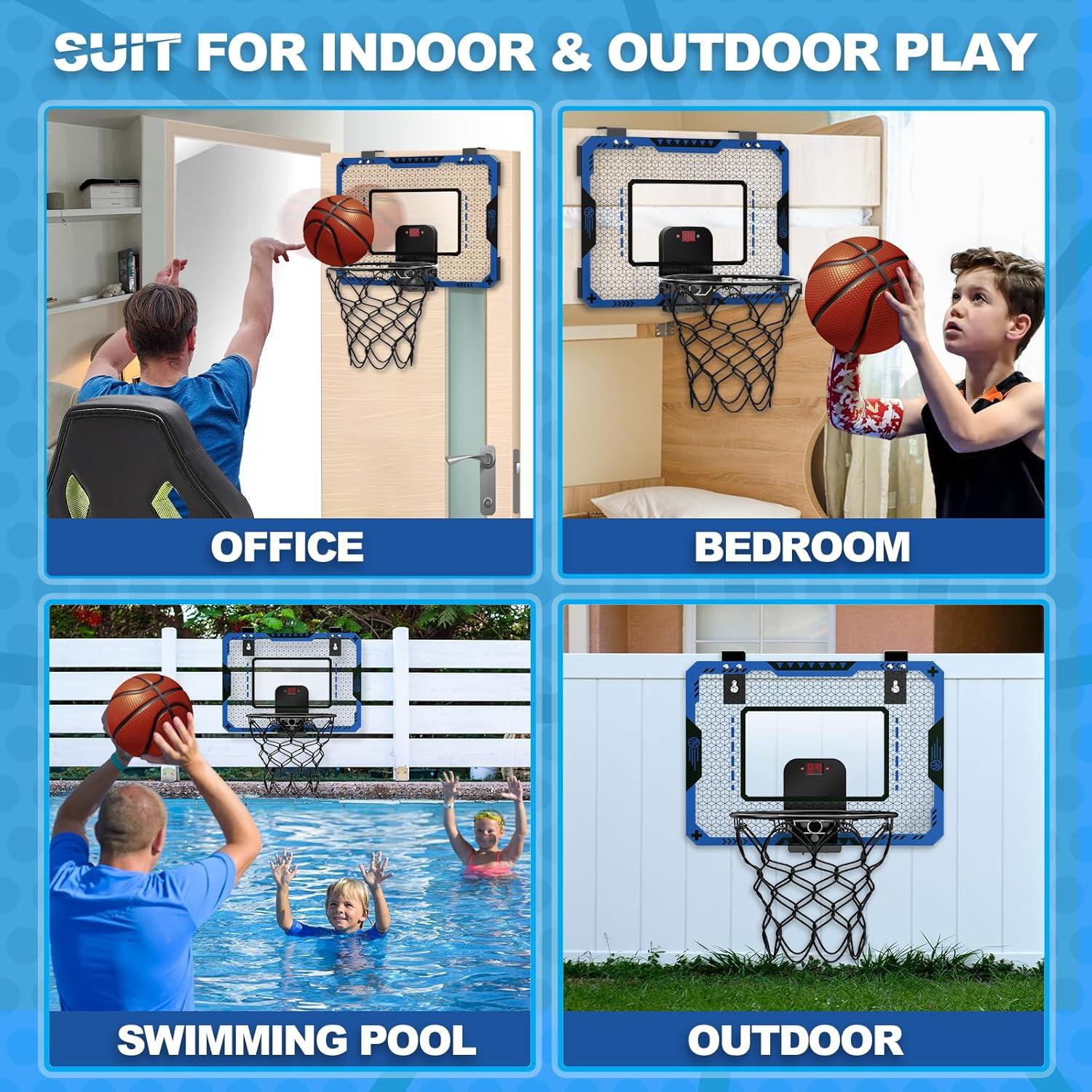 Aro de Baloncesto Interior GMAOPHY Azul con Marcador Electrónico