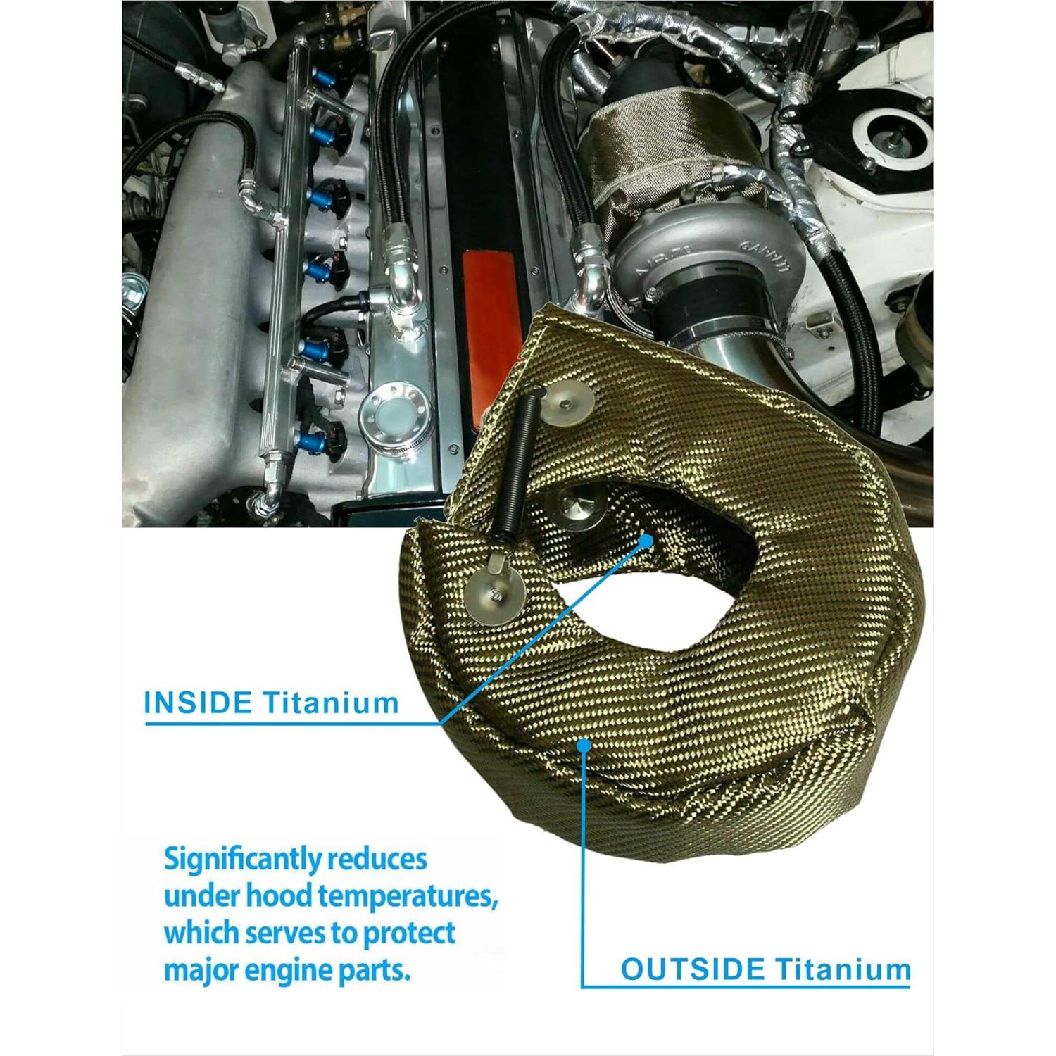 Cubierta de Calor Turbo T3 Alioncar de Fibra de Titanio