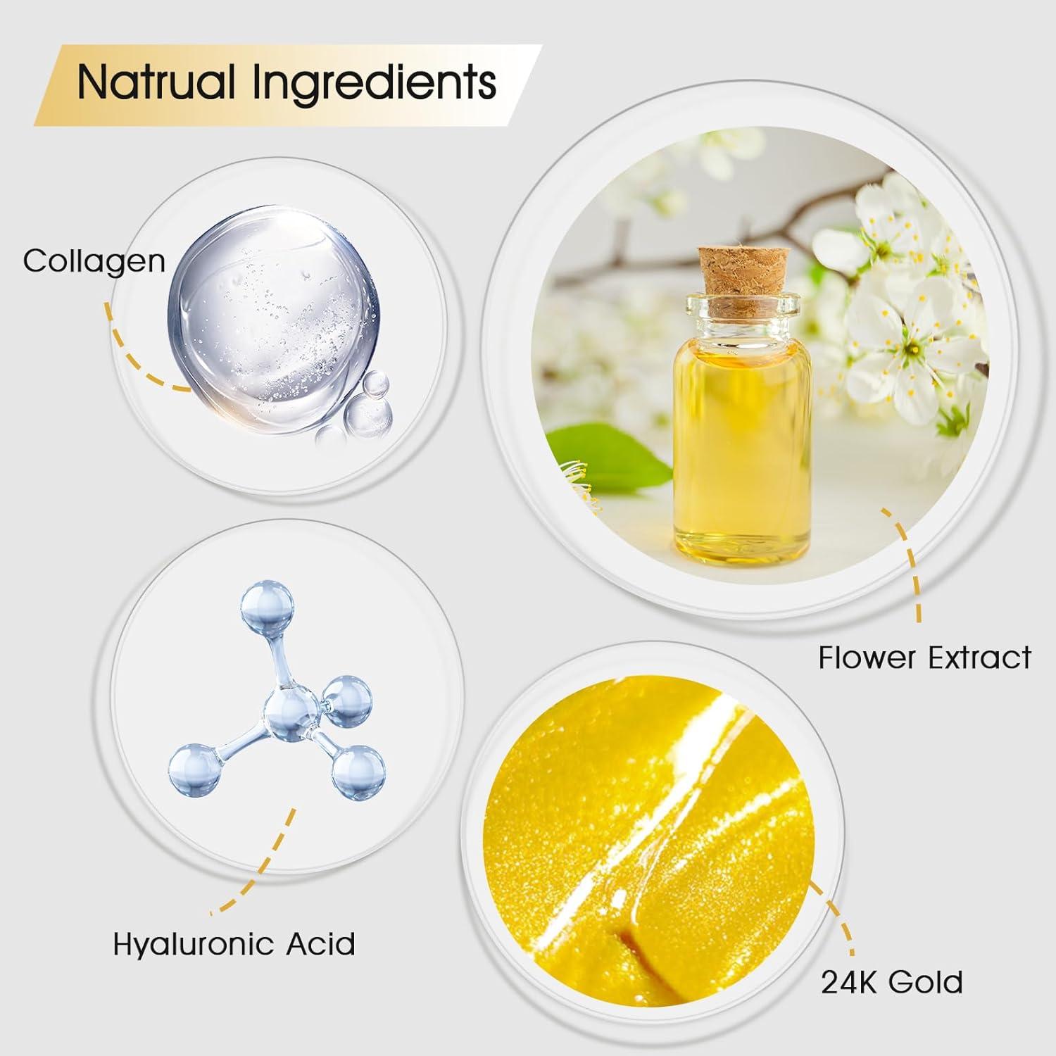 Parches para Ojos Adofect 30 Pares Oro Colágeno Hidratantes